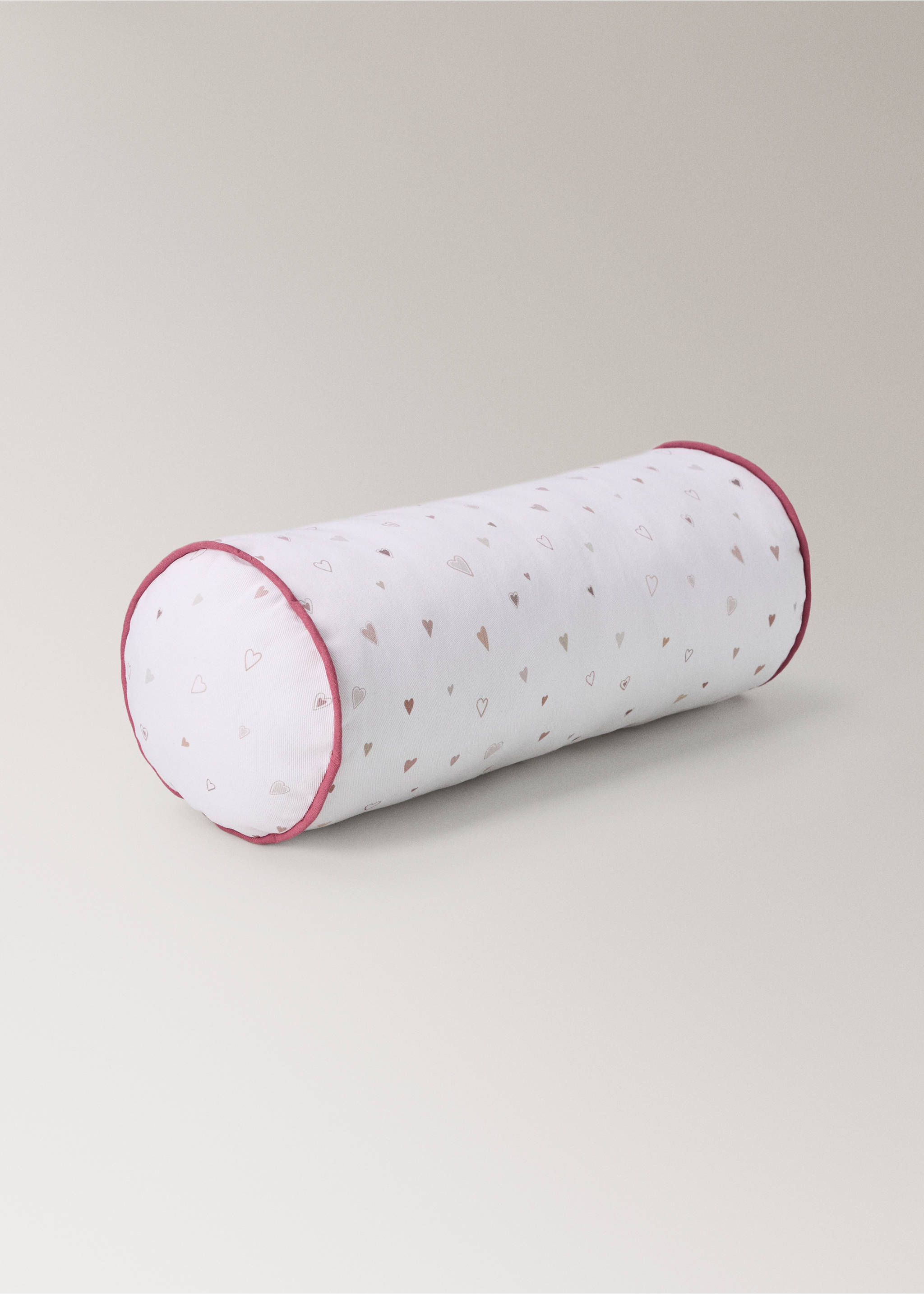 100% cotton children's hearts cushion cover - Details of the article 1, Nude. Ref: 37095175-00.