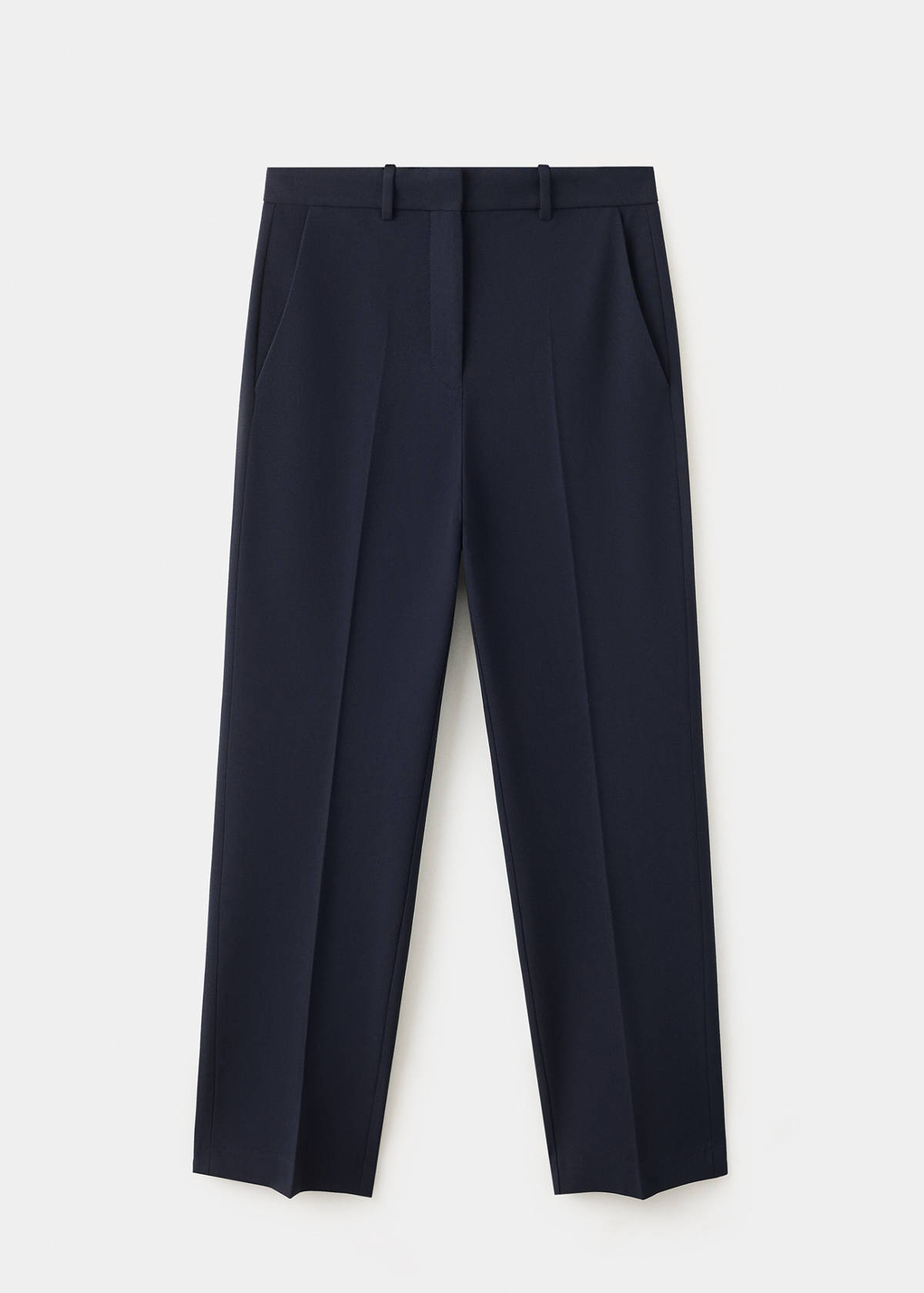Straight mid-rise trousers — Navy