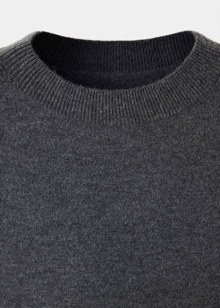 Short-sleeved knit dress — Charcoal