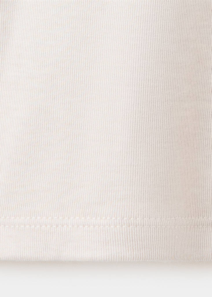 Long-sleeved fitted t-shirt — Ecru