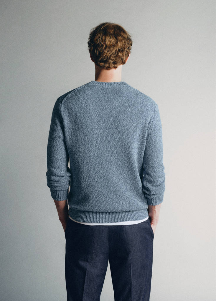 Italian 100% cotton sweater — Sky Blue