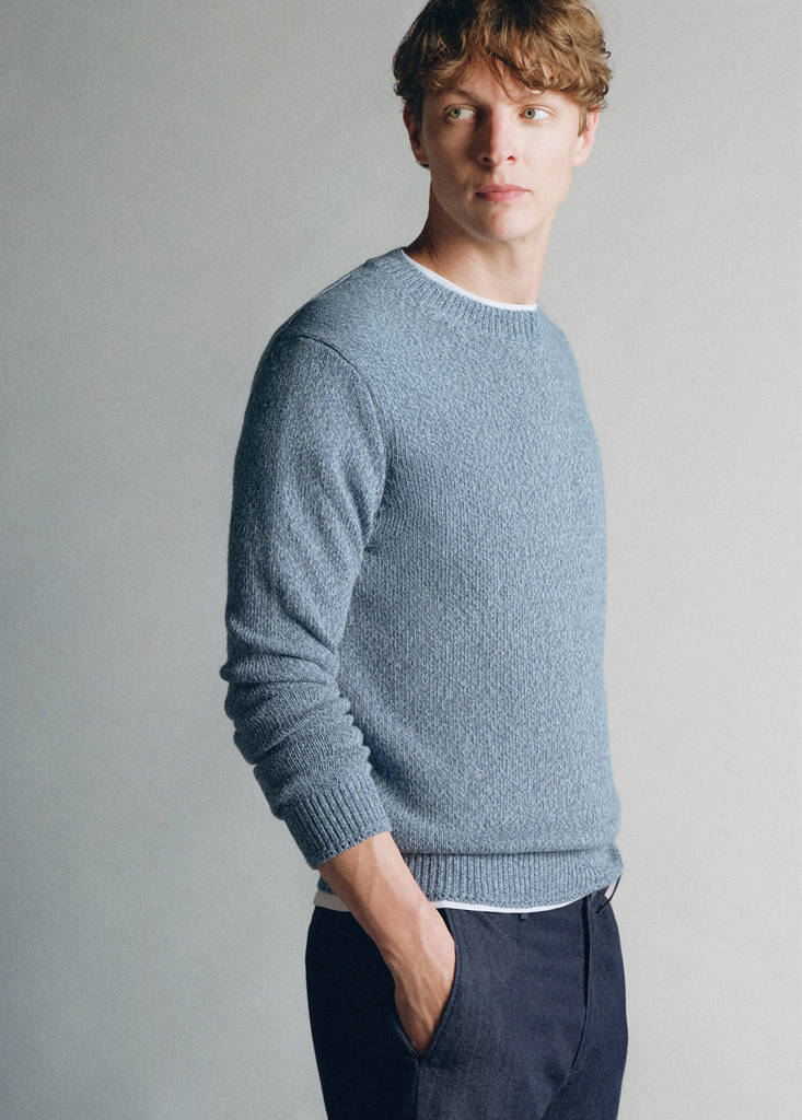 Italian 100% cotton sweater — Sky Blue