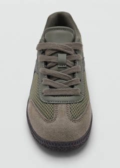 Combined trainers with leather detail — Khaki 4