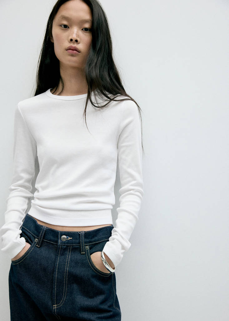 Fitted cotton t-shirt — White