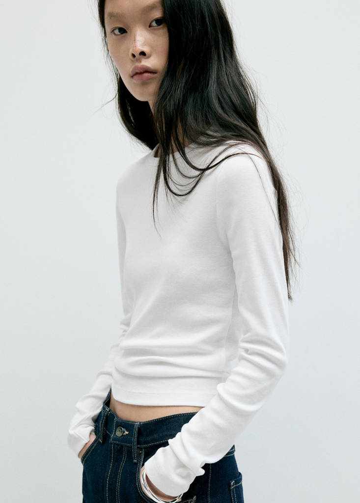 Fitted cotton t-shirt — White