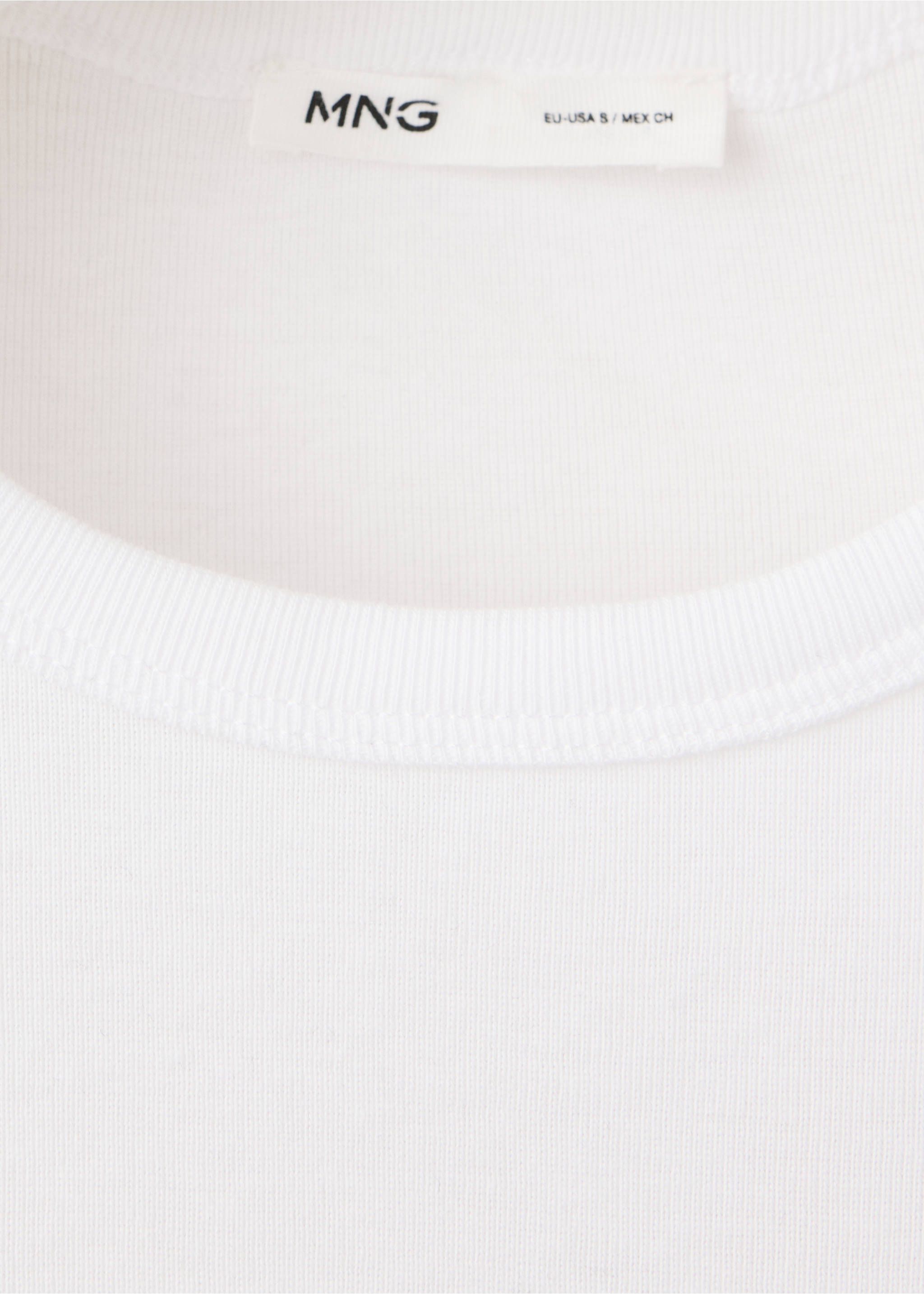 Fitted cotton t-shirt - Details of the article 8, White. Ref: 37095843-00.