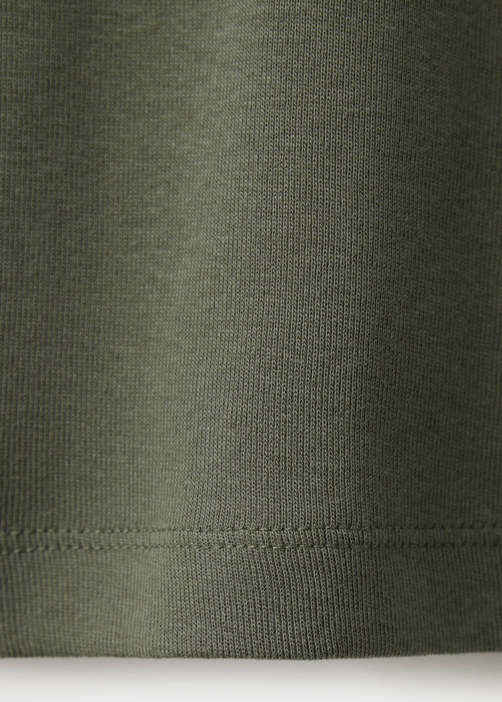 Fitted cotton t-shirt — Khaki