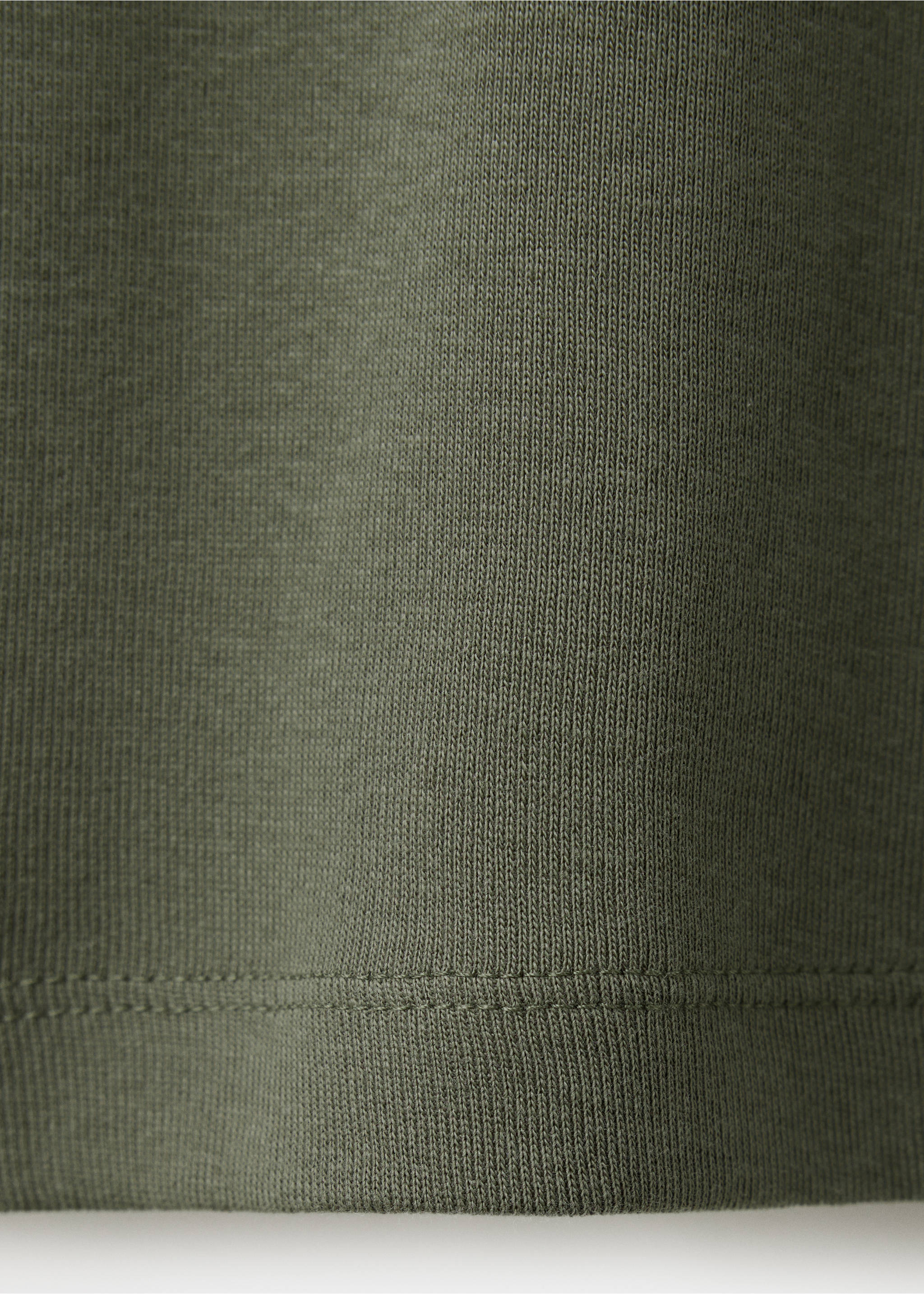 Fitted cotton t-shirt - Details of the article 0, Khaki. Ref: 37095843-00.