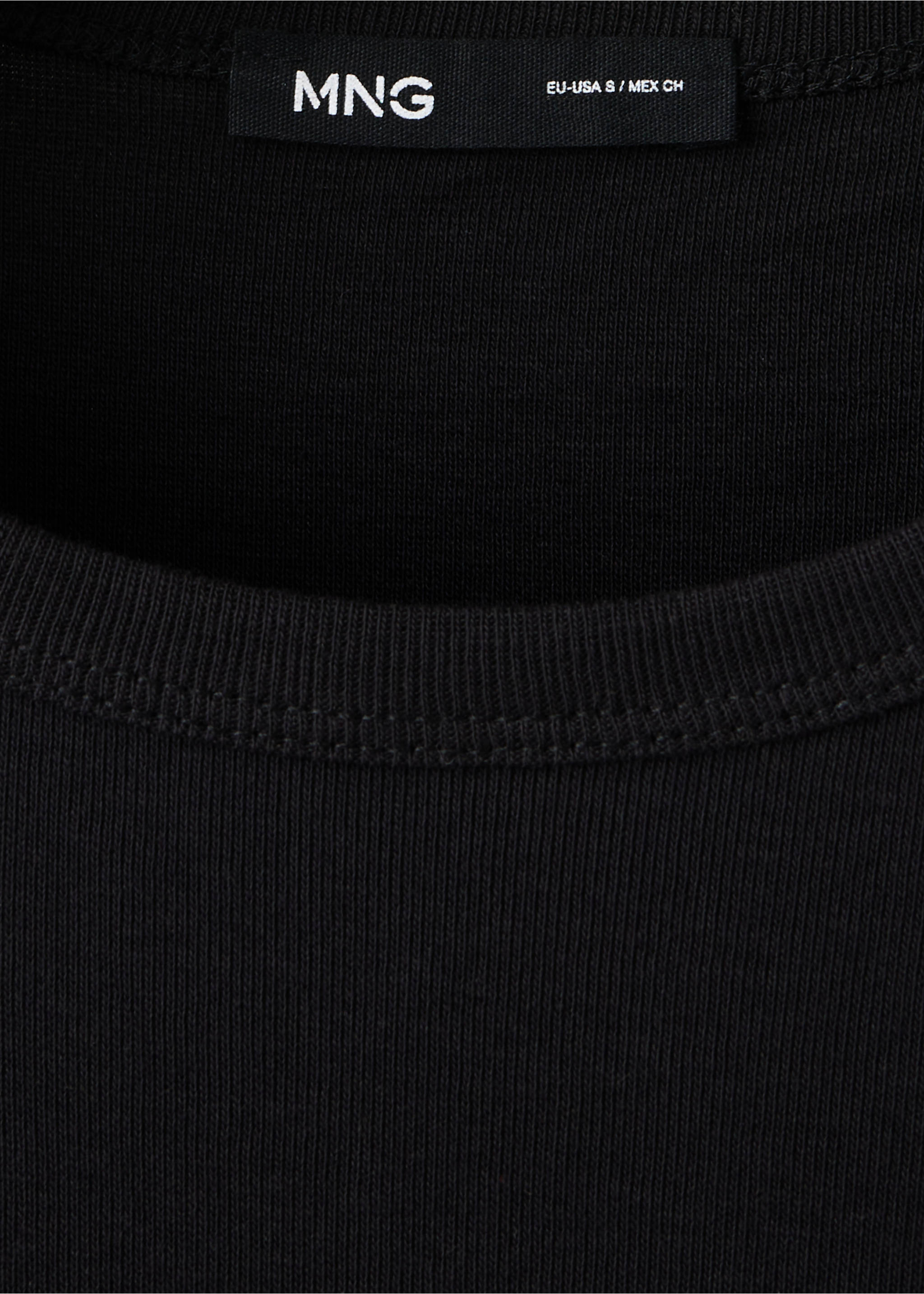 T-shirt coton ajusté - Détail de l'article 8, Noir. Ref: 37095843-00.