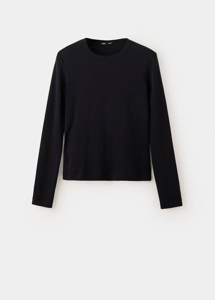 Fitted cotton t-shirt — Black
