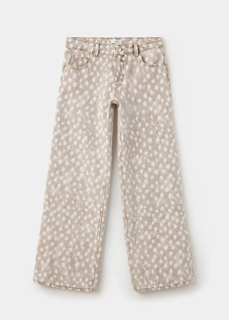 Animal-print straight jeans - thumbnail 4