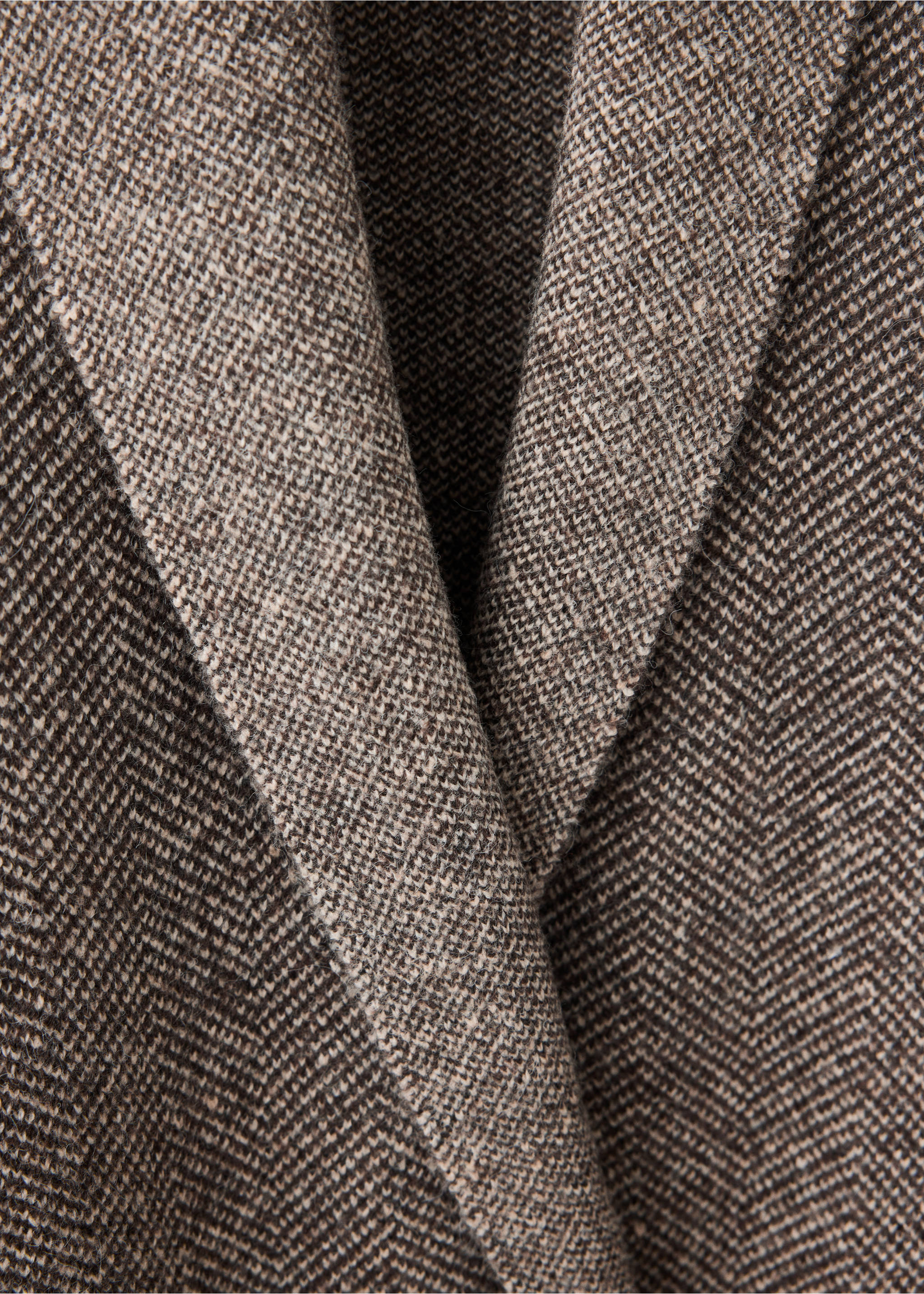 Belted knit coat - Details of the article 8, Medium Brown. Ref: 37095846-00.