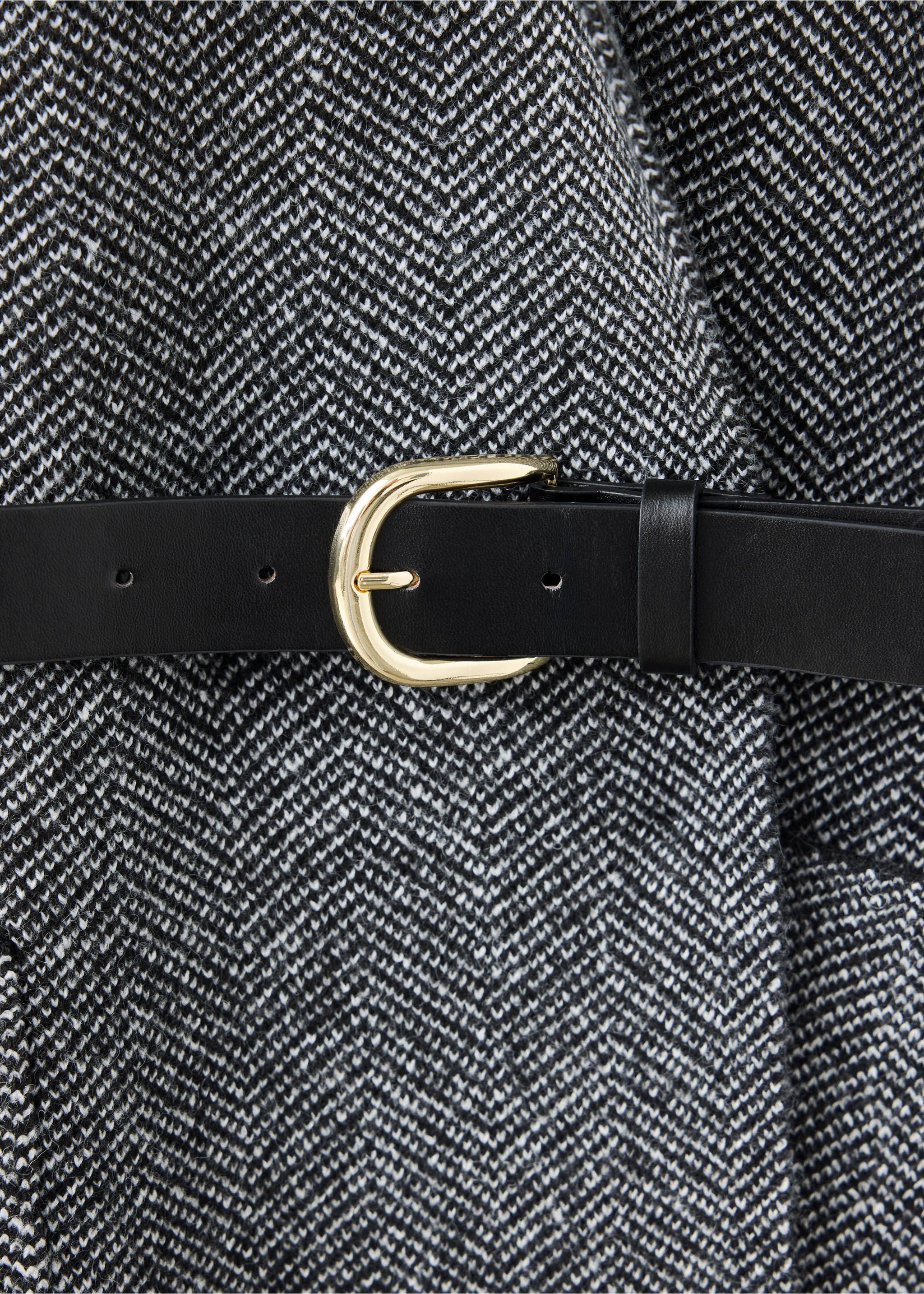 Manteau maille ceinture - Détail de l'article 0, Noir. Ref: 37095846-00.