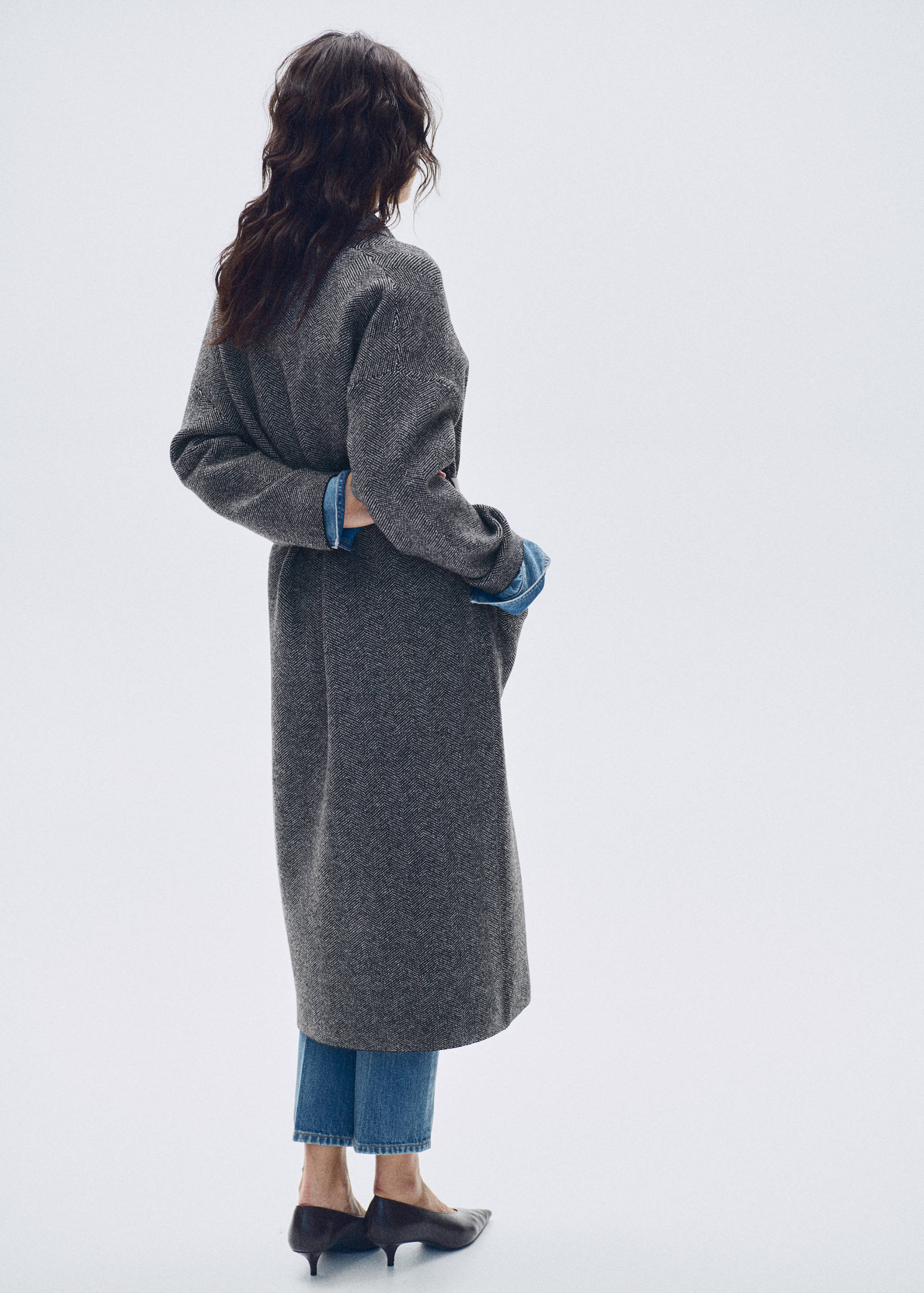 Belted knit coat - Reverse of the article