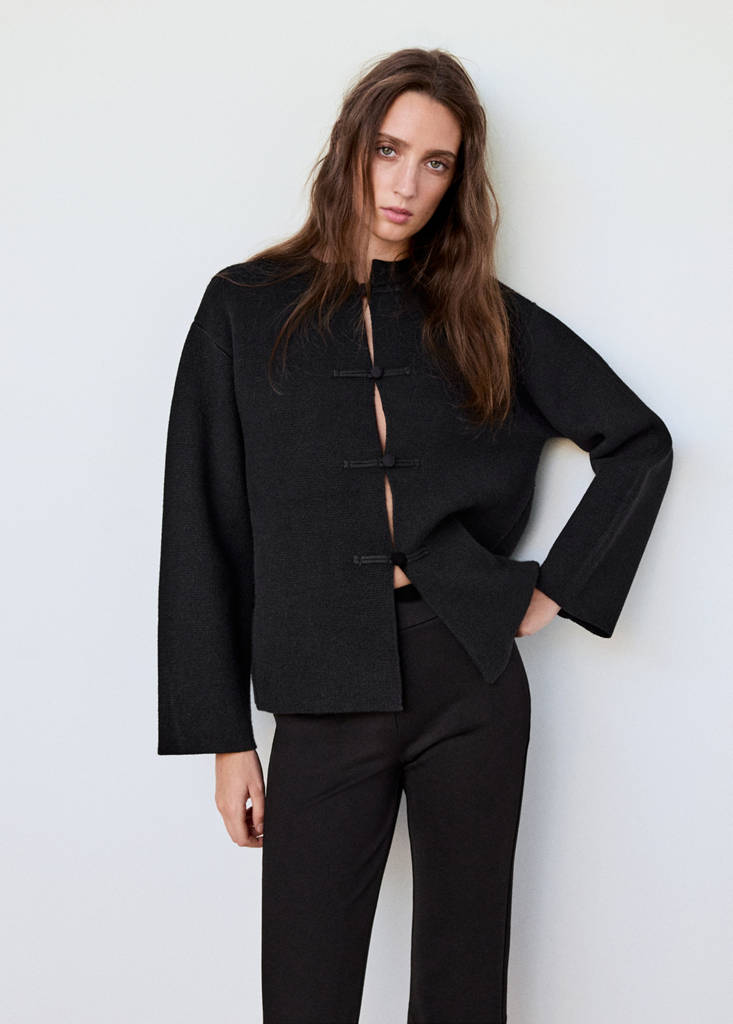 Straight jacket with frogging fastenings — Black