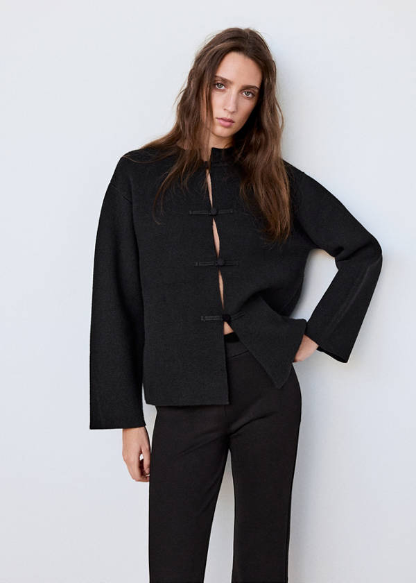 Straight jacket with frogging fastenings — Black