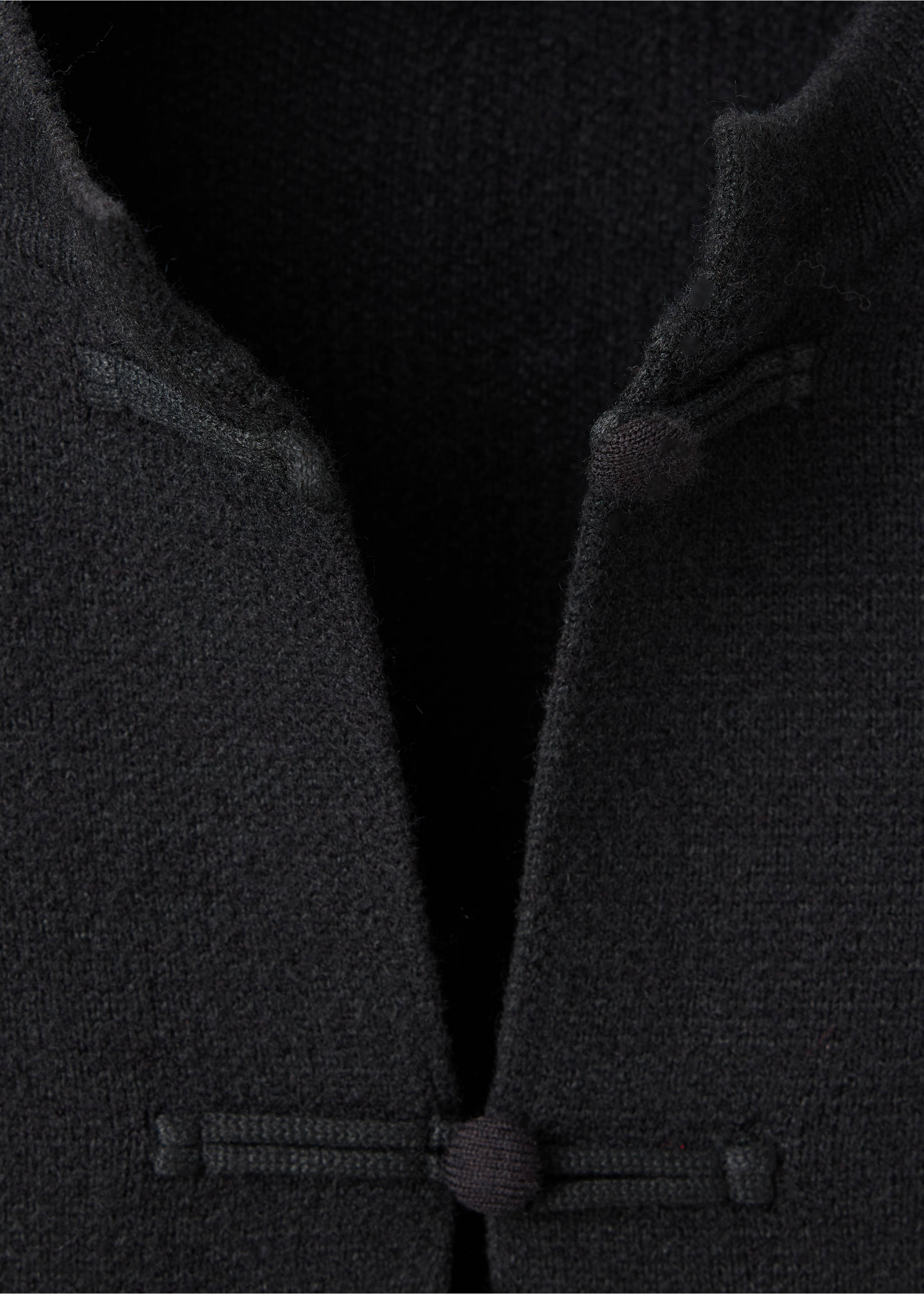 Straight jacket with frogging fastenings - Details of the article 8, Black. Ref: 37095847-00.