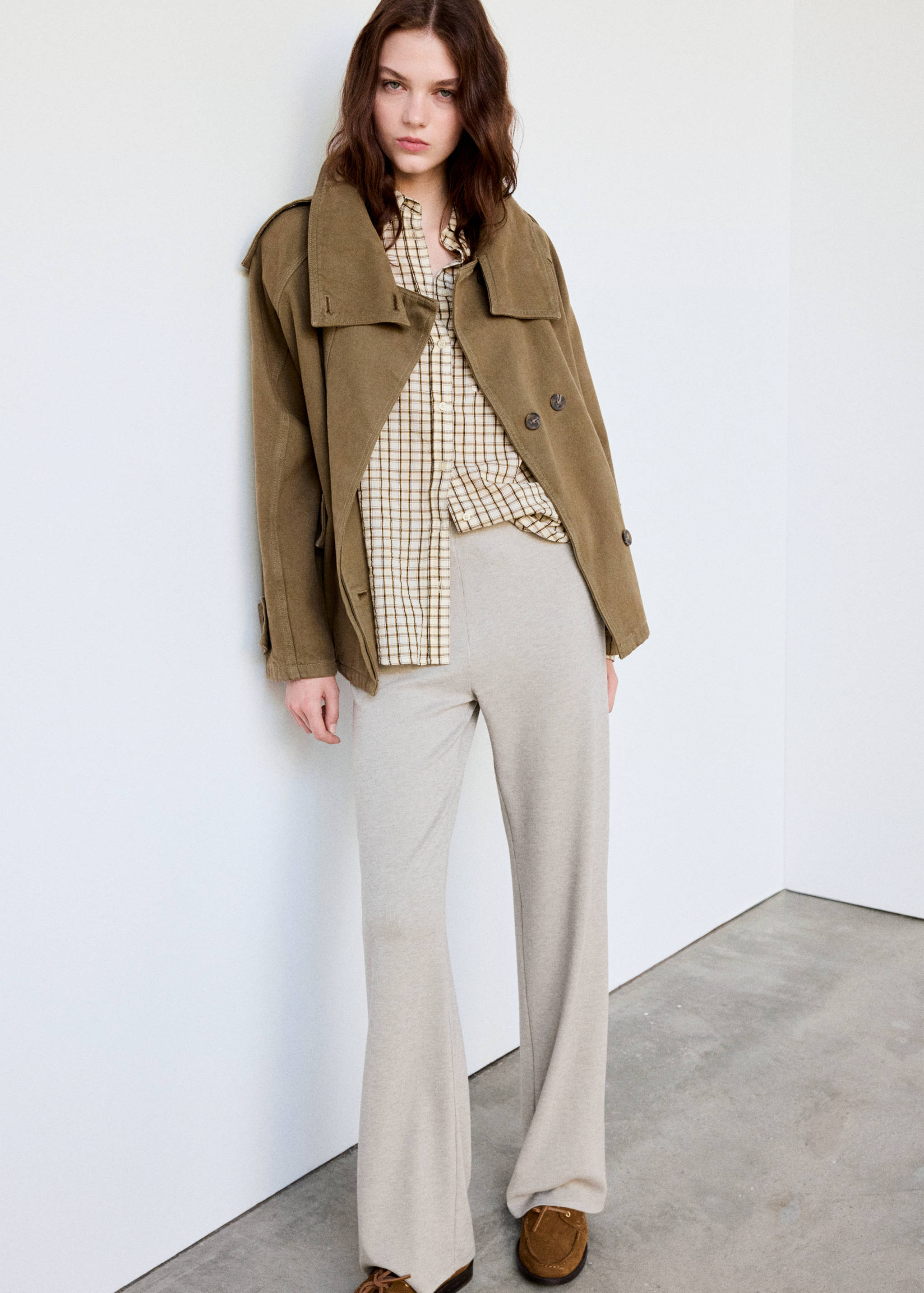 Ribbed straight-leg trousers - Details of the article 1