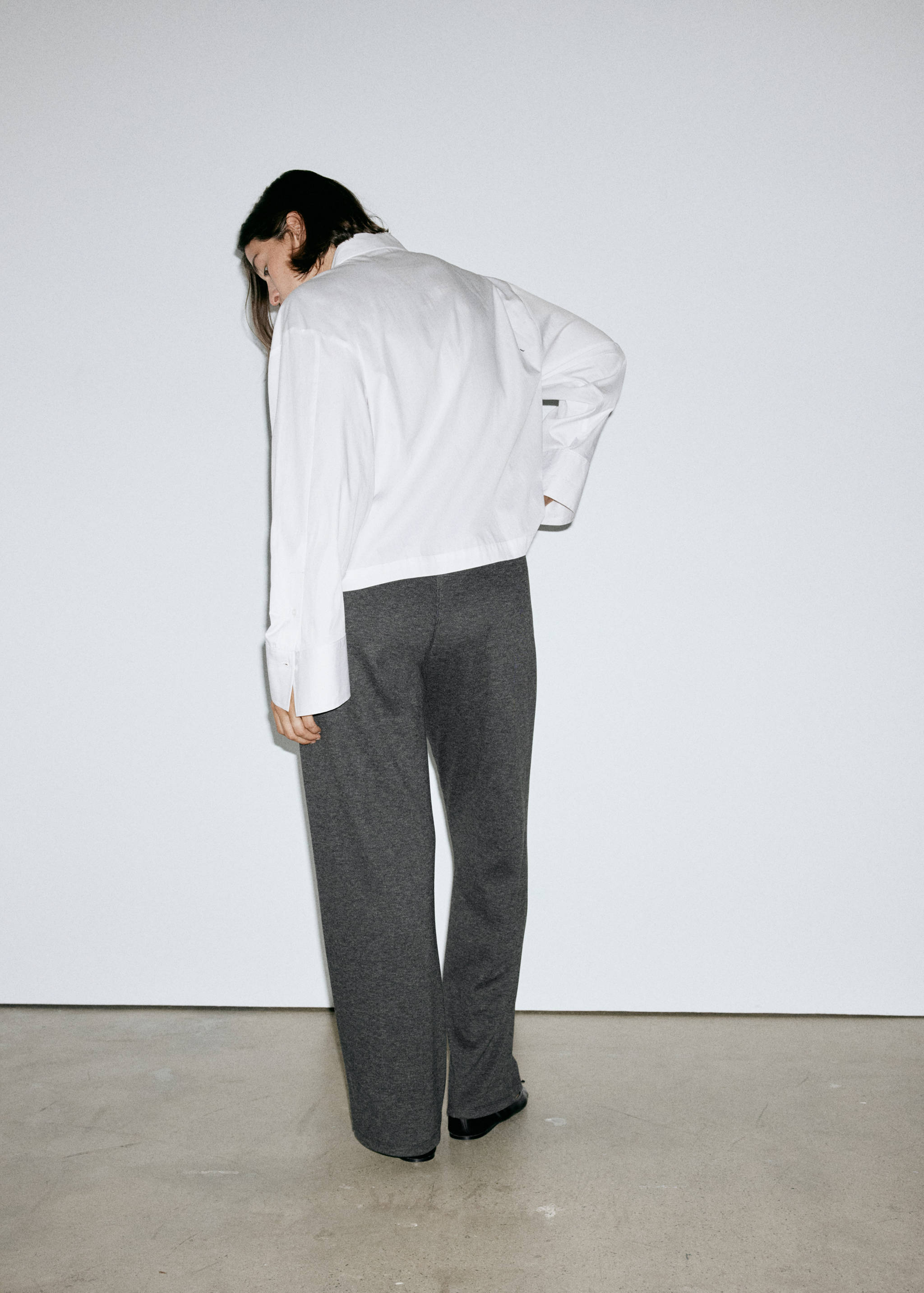 Ribbed straight-leg trousers - Details of the article 4