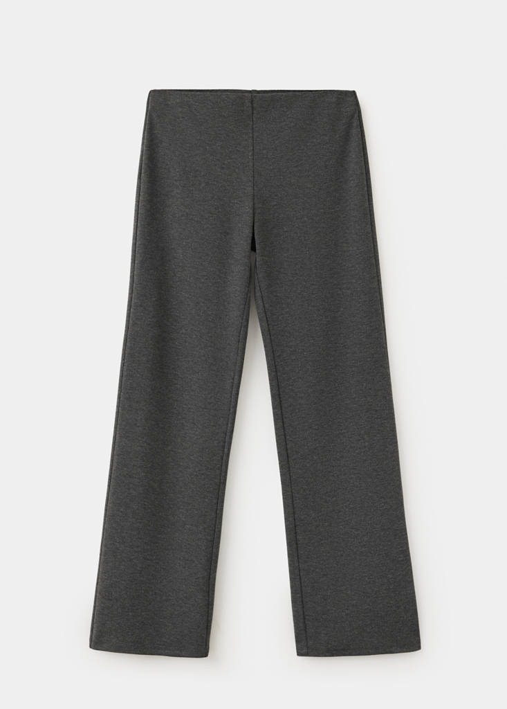 Ribbed straight-leg trousers — Dark Heather Grey