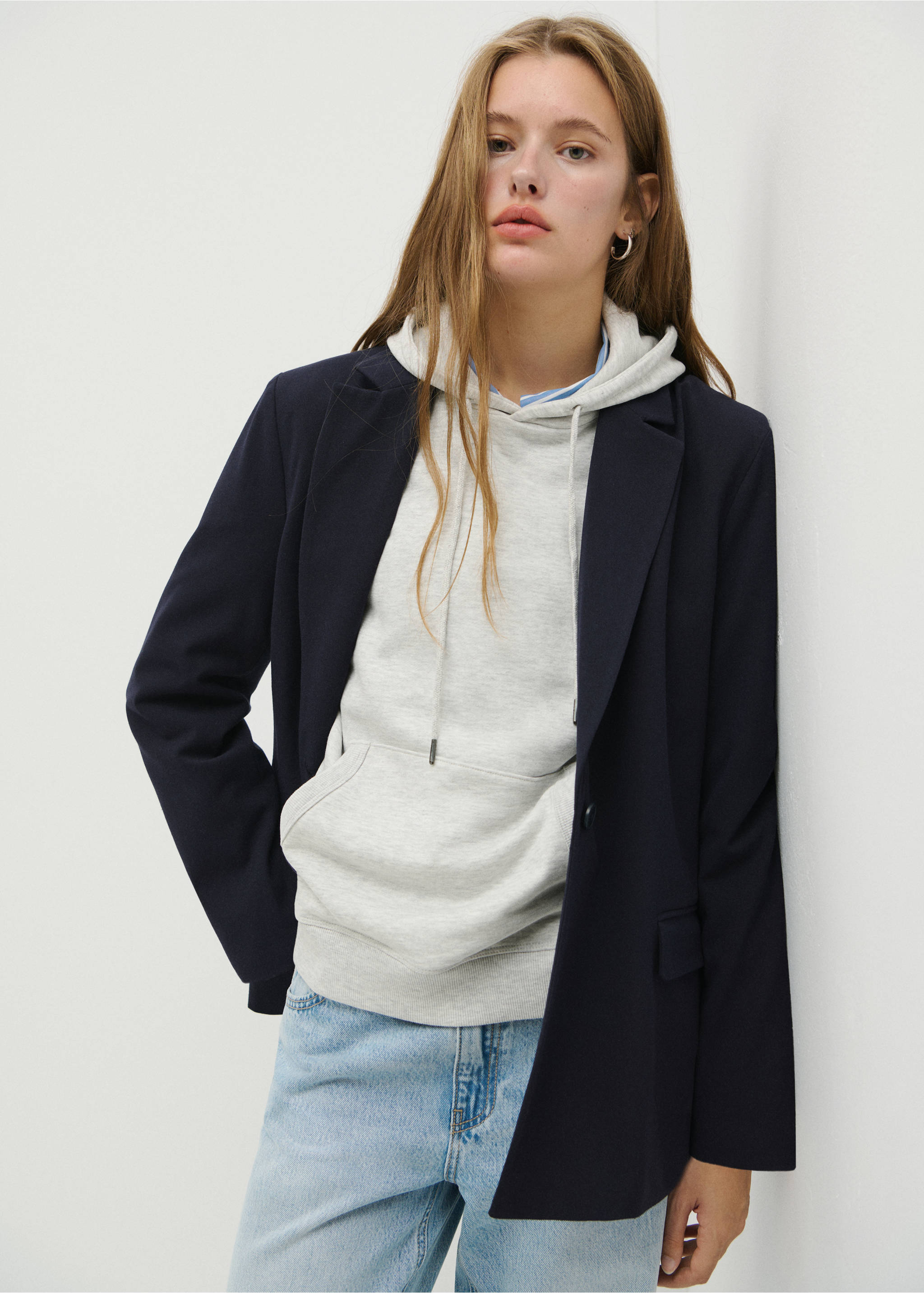 Blazer crêpe tasche - Piano medio, Navy. Ref: 37095849-00.