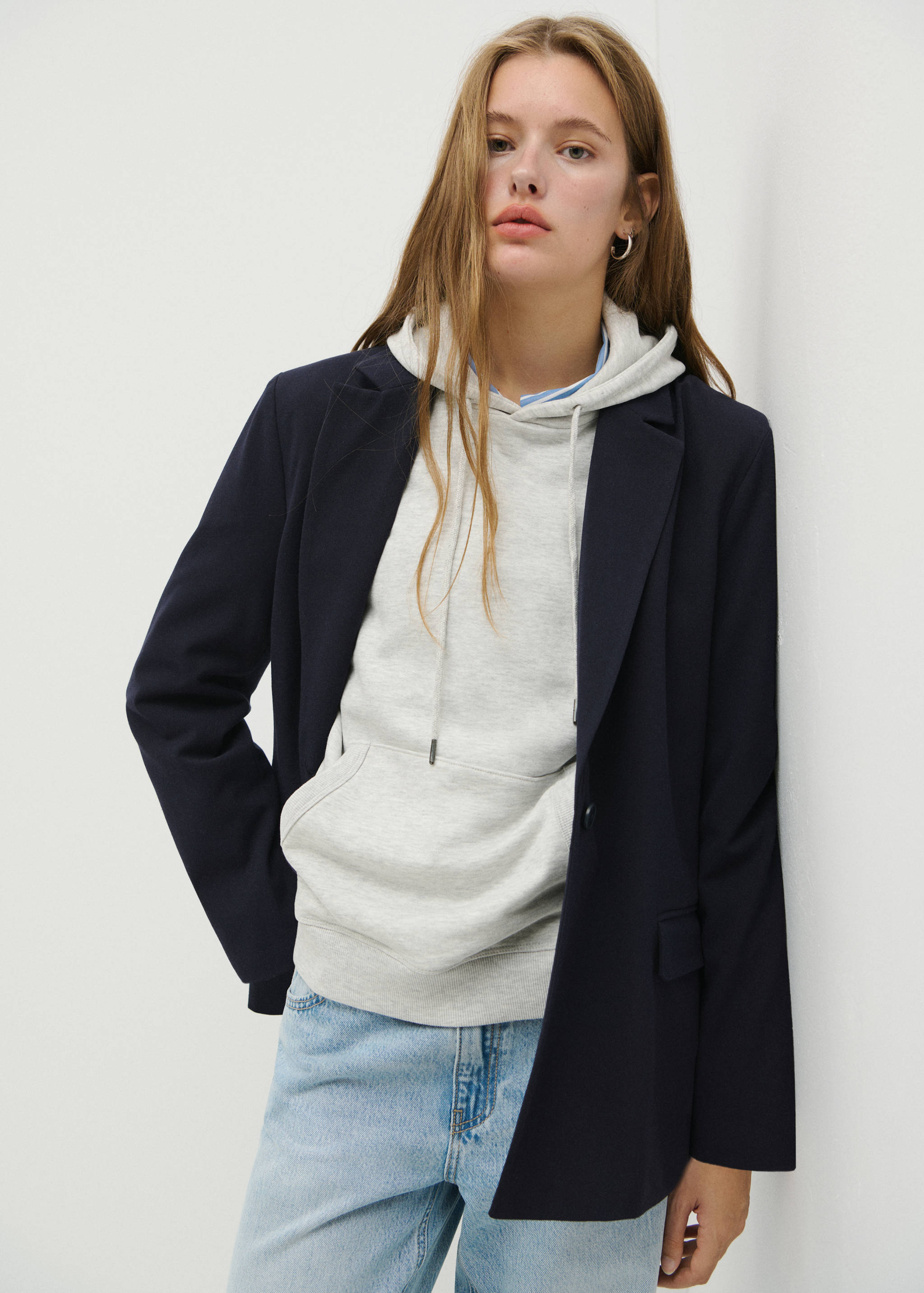 Crepe blazer with pockets - Medium plane