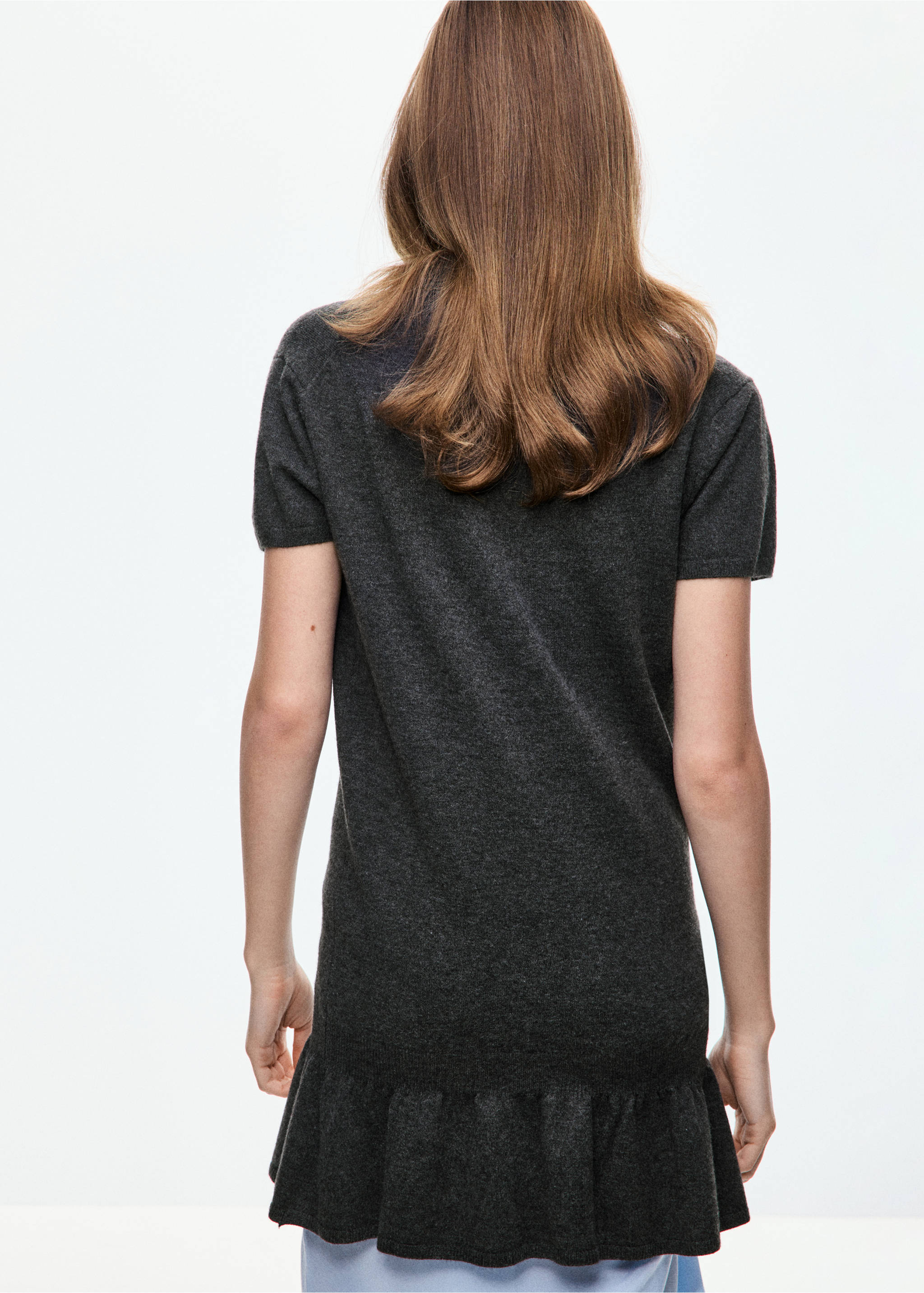 Robe maille col polo - Verso de l’article, Gris anthracite. Ref: 37095850-00.