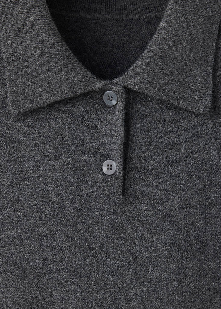 Knitted dress with polo neck — Charcoal
