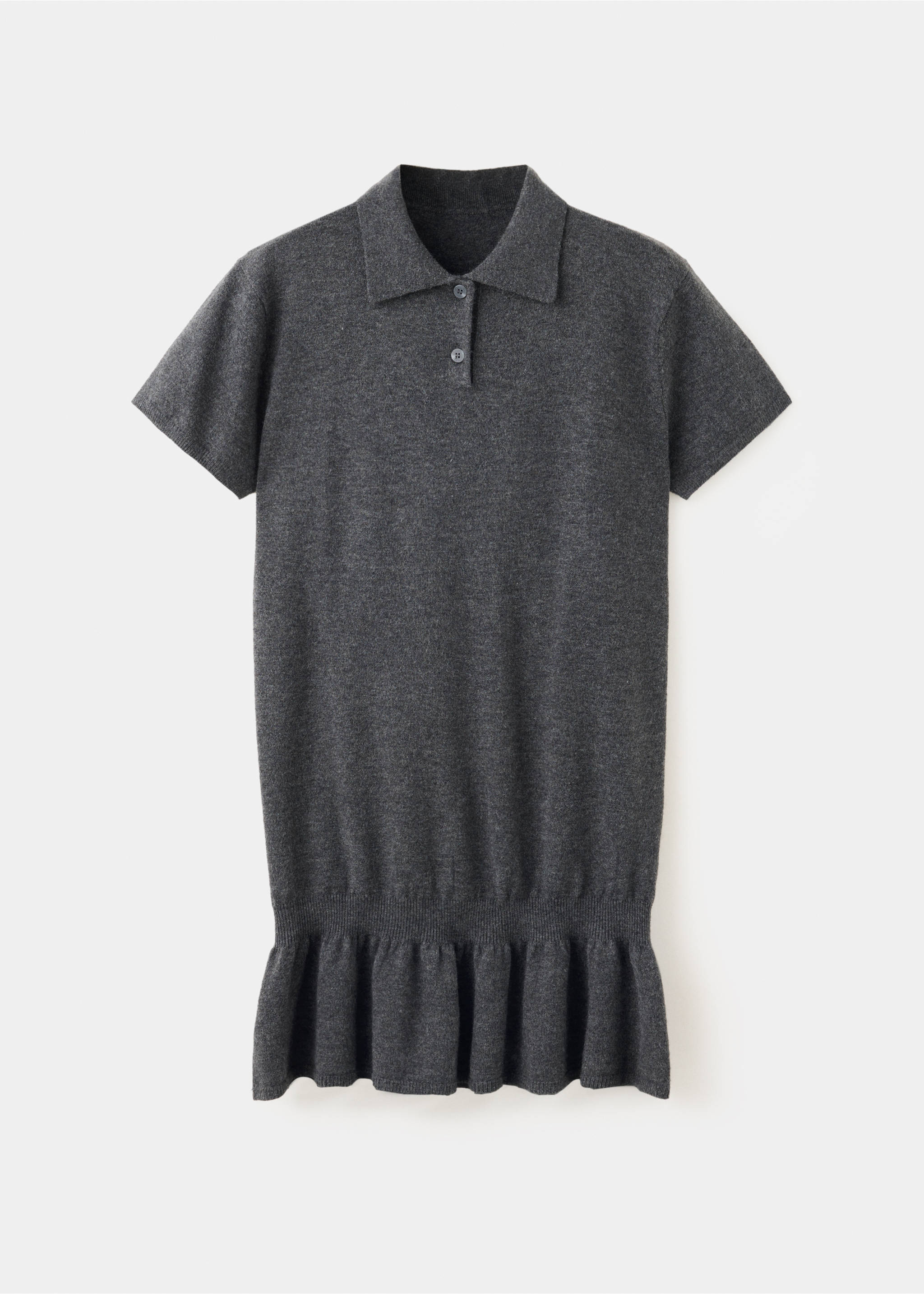 Robe maille col polo - Article sans modèle, Gris anthracite. Ref: 37095850-00.