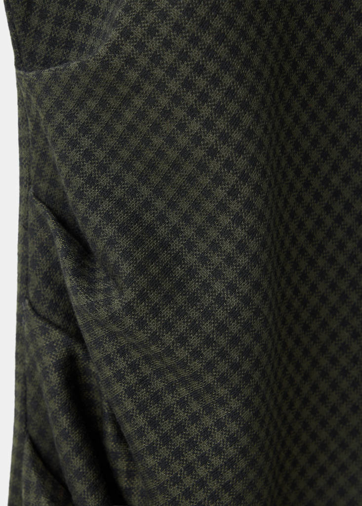 Gathered check dress — Green