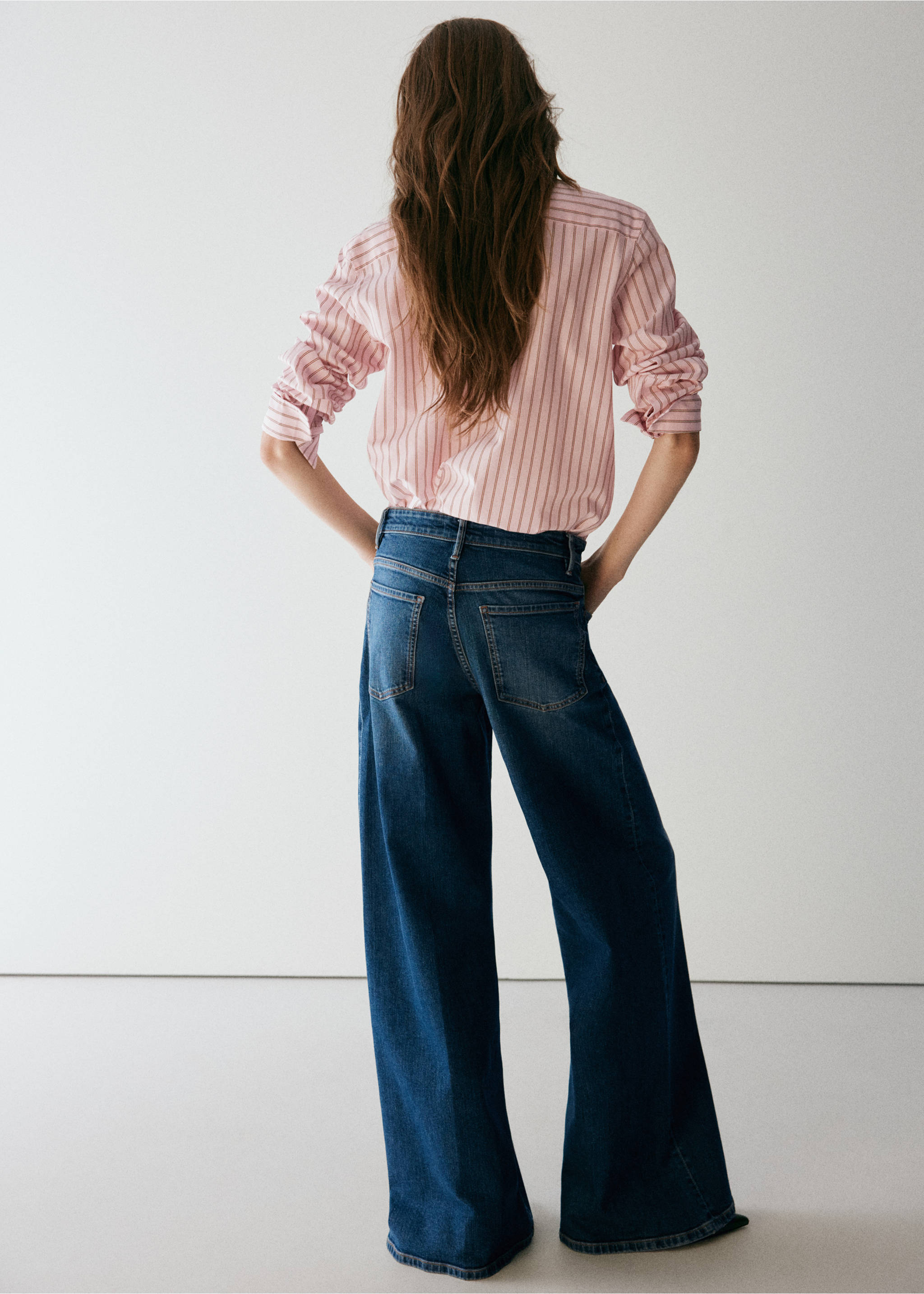 Cotton and lyocell blend straight shirt - Reverse of the article, Pink. Ref: 37095852-00.