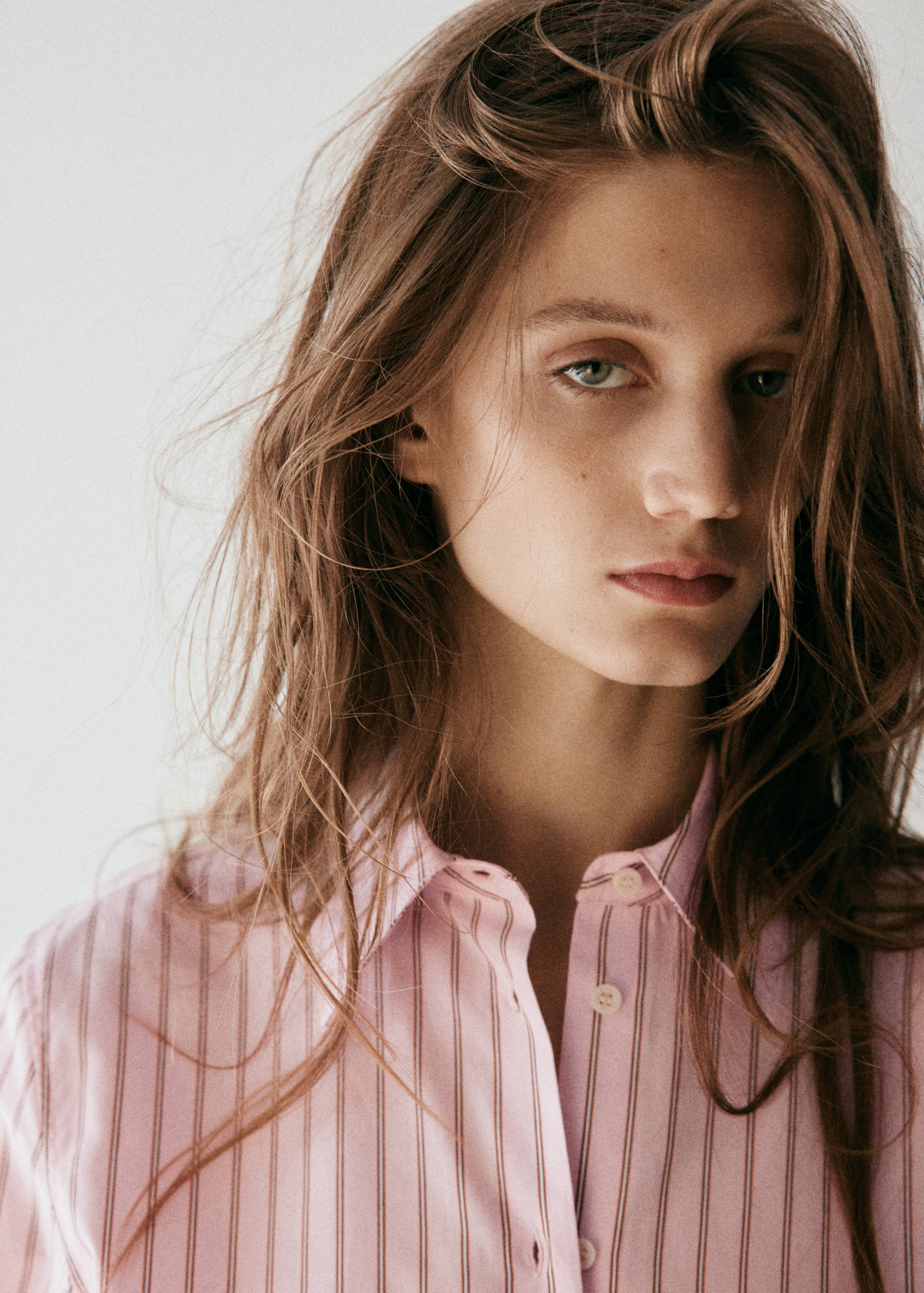 Cotton and lyocell blend straight shirt - Details of the article 1