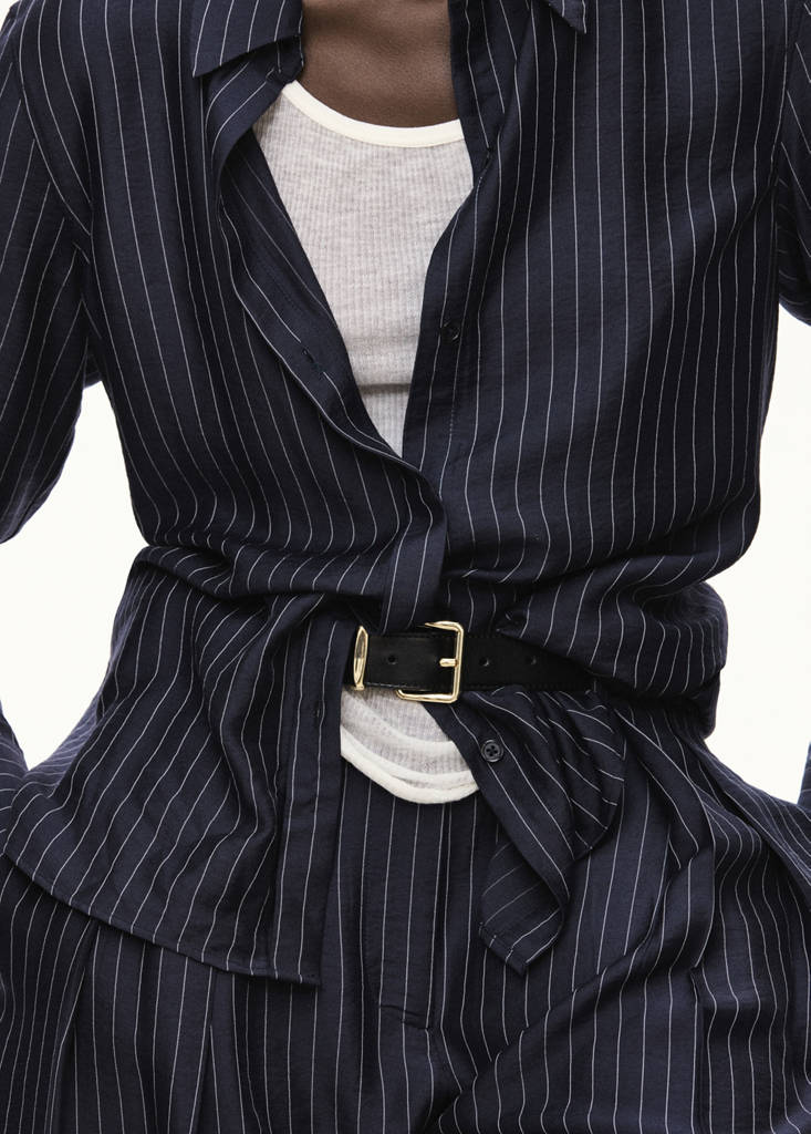 Modal pinstripe shirt — Navy