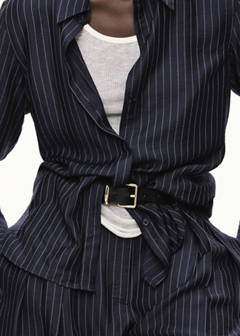 Modal pinstripe shirt — Navy 1
