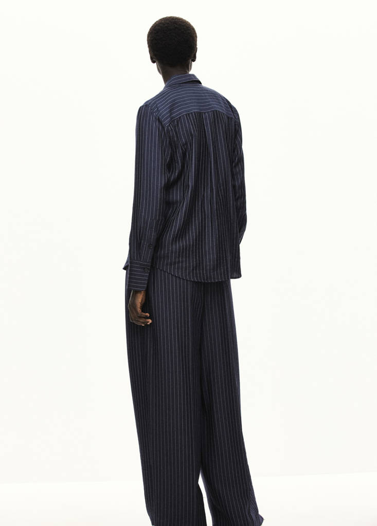 Modal pinstripe shirt — Navy