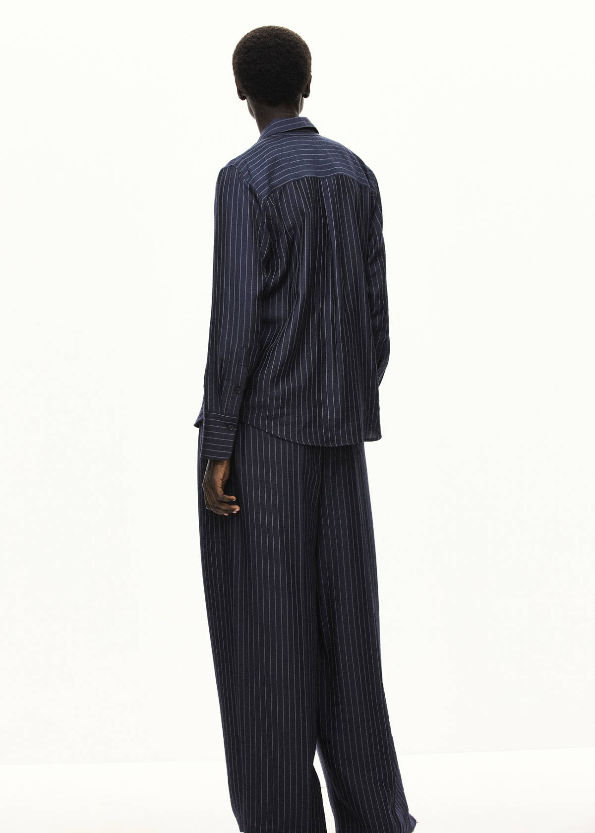 Modal pinstripe shirt — Navy