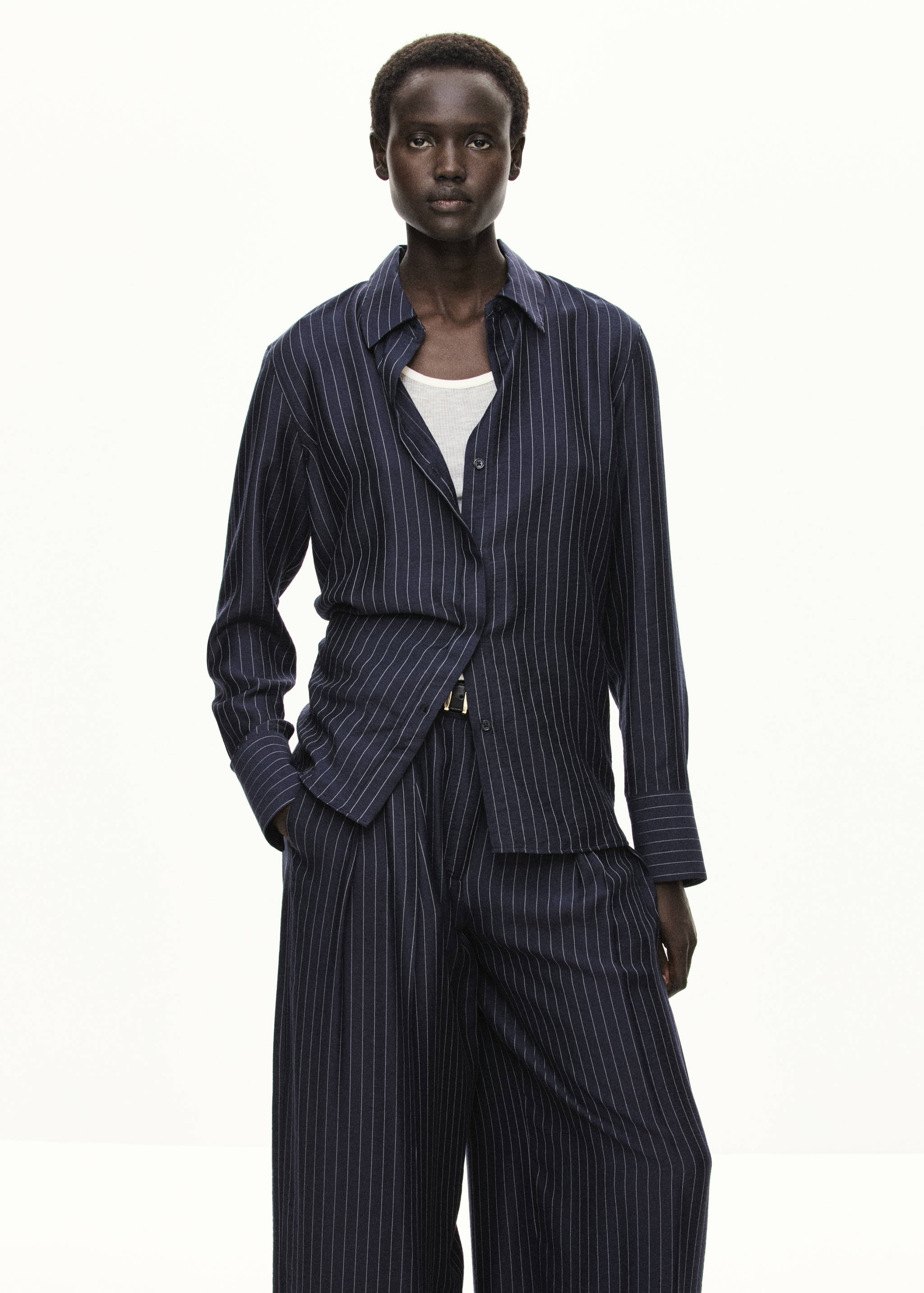 Modal pinstripe shirt - Details of the article 1