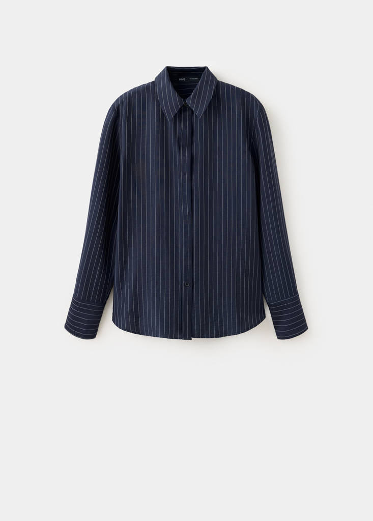 Modal pinstripe shirt — Navy