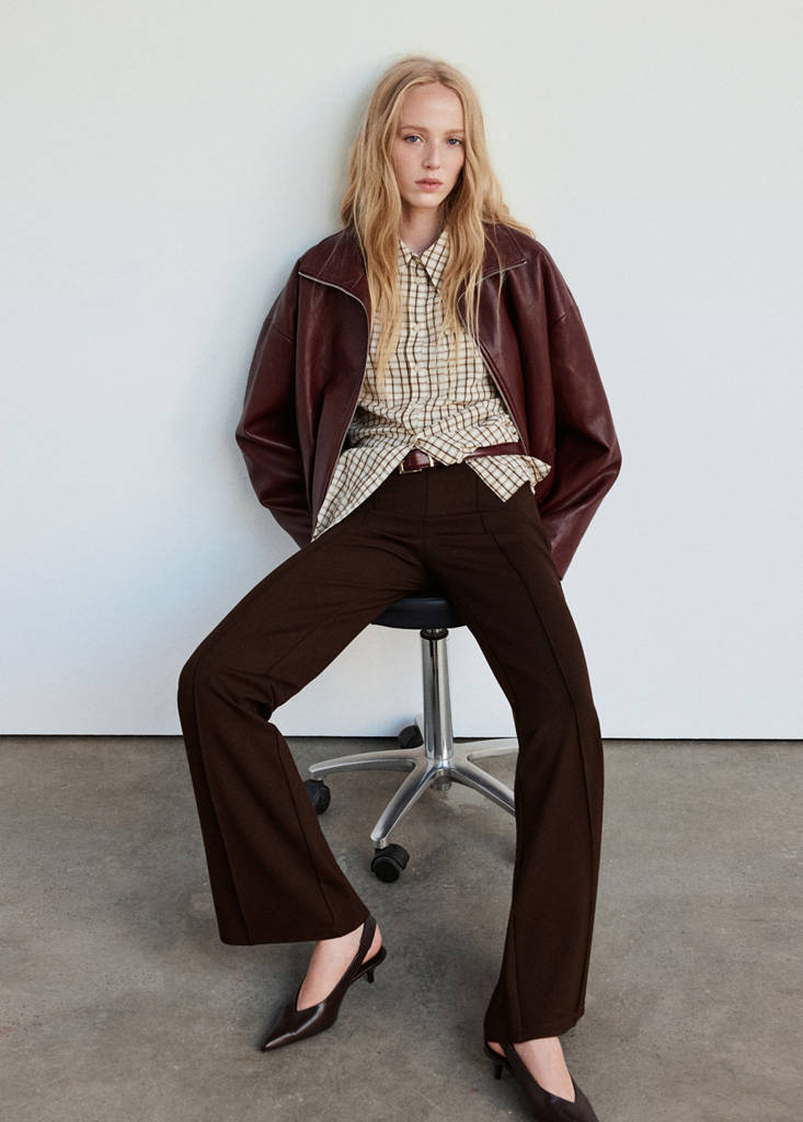 Straight seam leggings — Brown