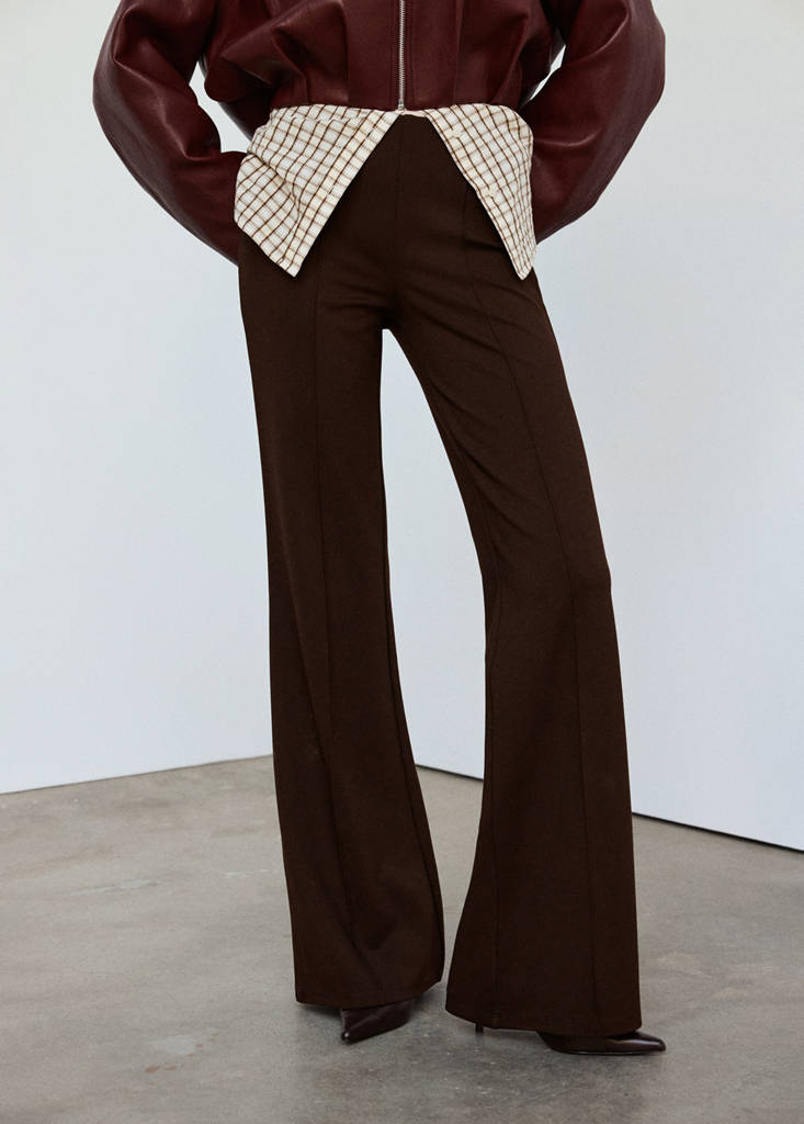 Straight seam leggings — Brown