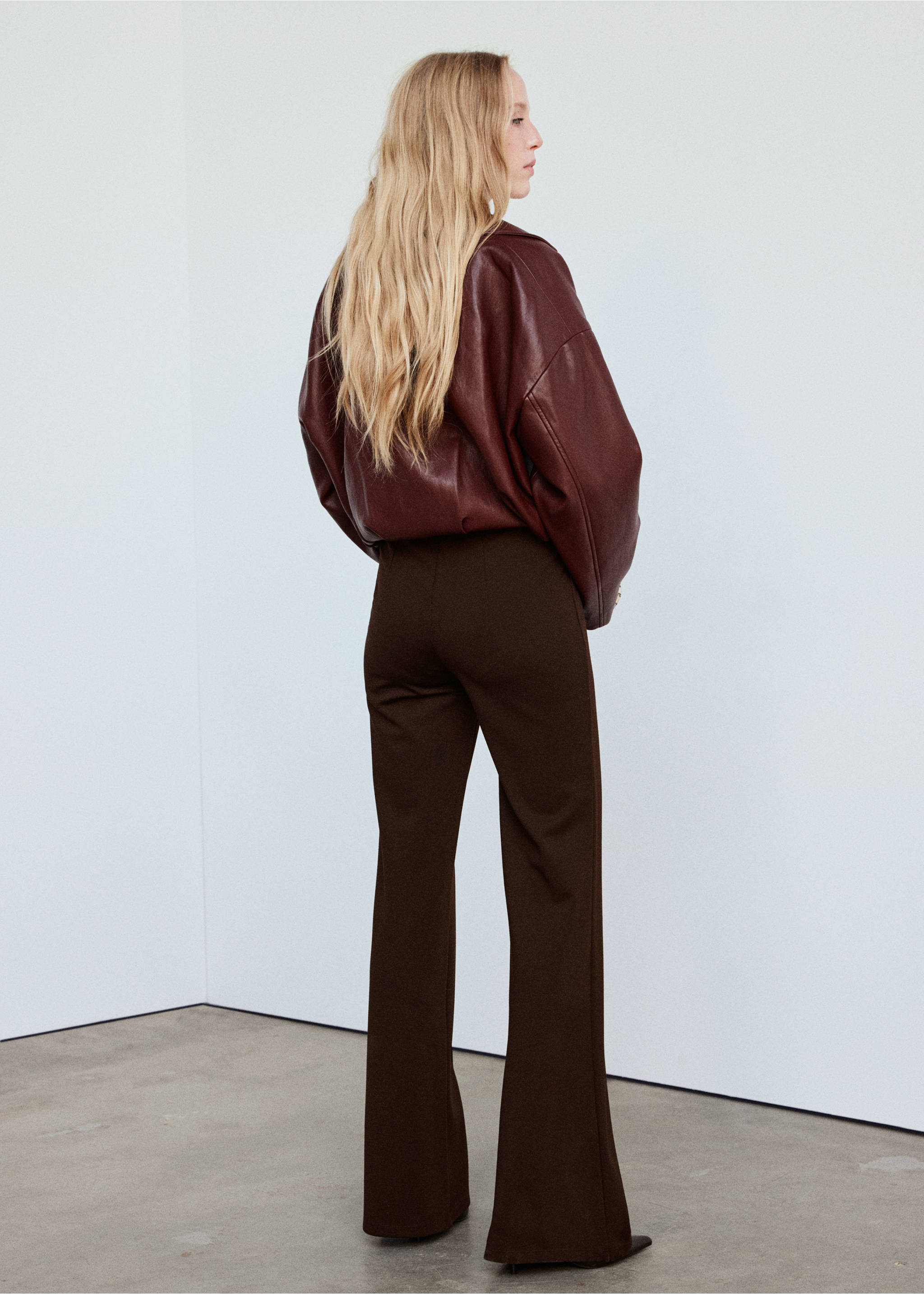 Straight seam leggings - Reverse of the article, Brown. Ref: 37095854-00.