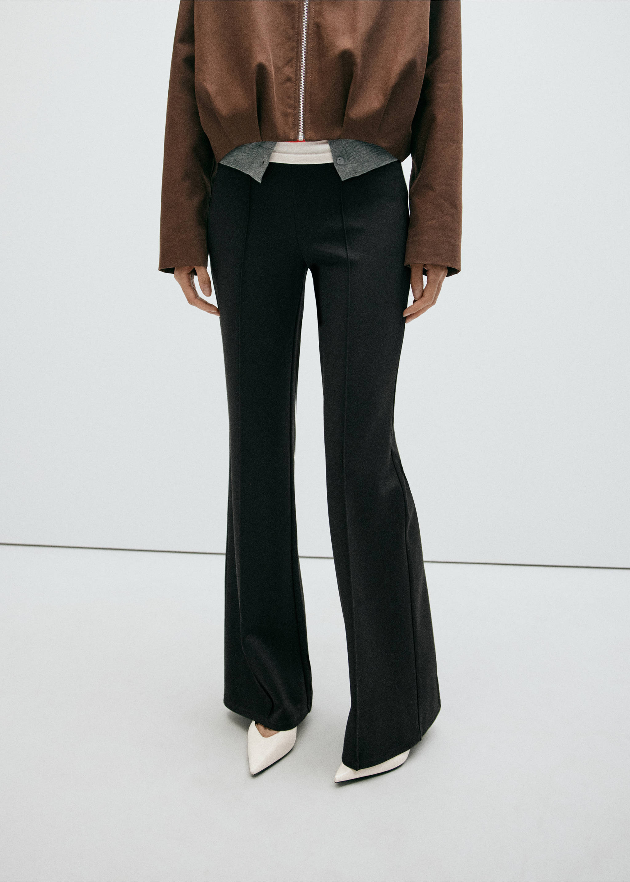 Straight seam leggings - Medium plane, Black. Ref: 37095854-00.