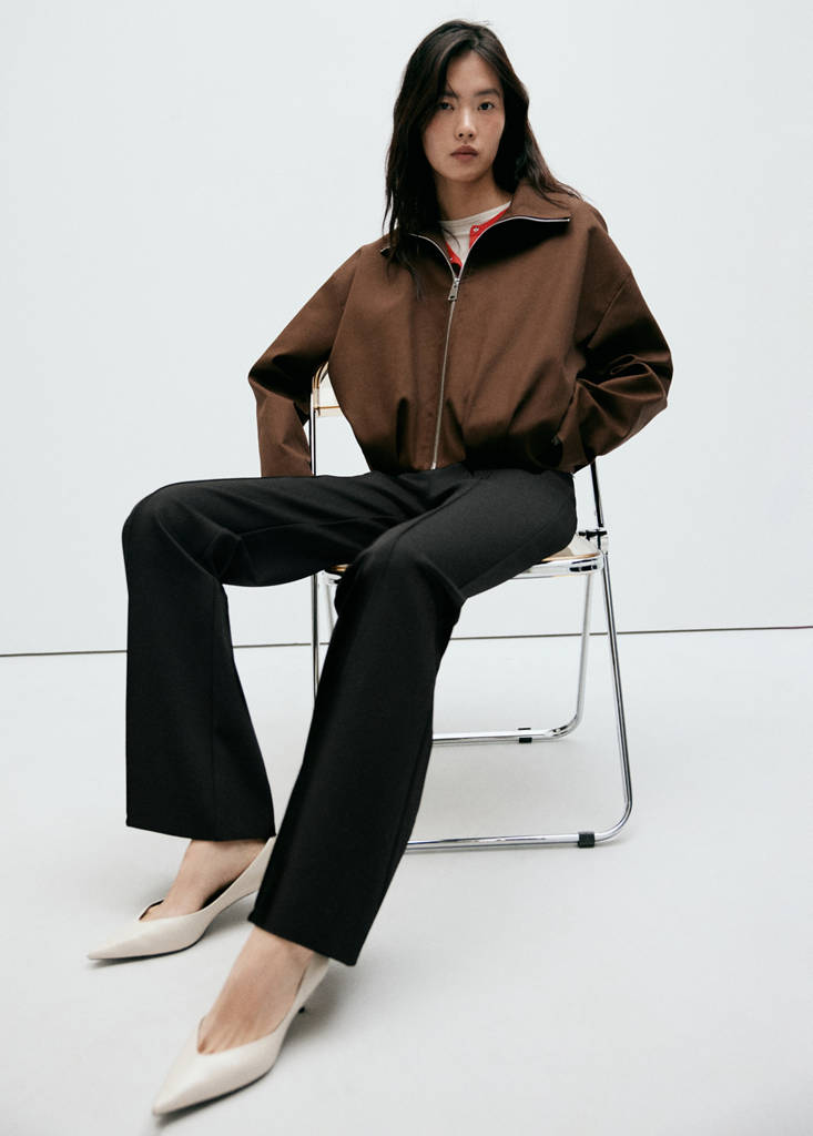 Straight seam leggings — Black