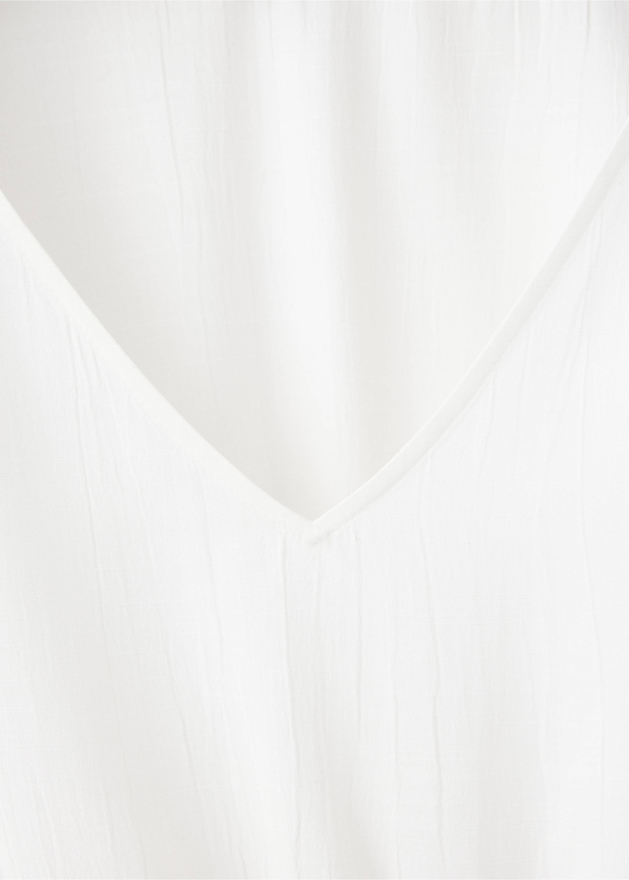 Textured blouse with puffed texture - Details of the article 8, Off White. Ref: 37095855-00.