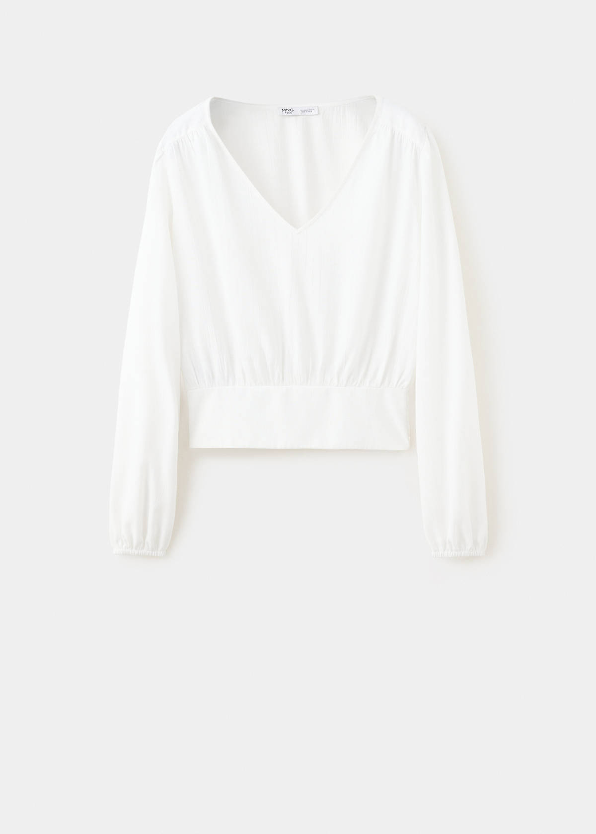 Textured blouse with puffed texture — Off White