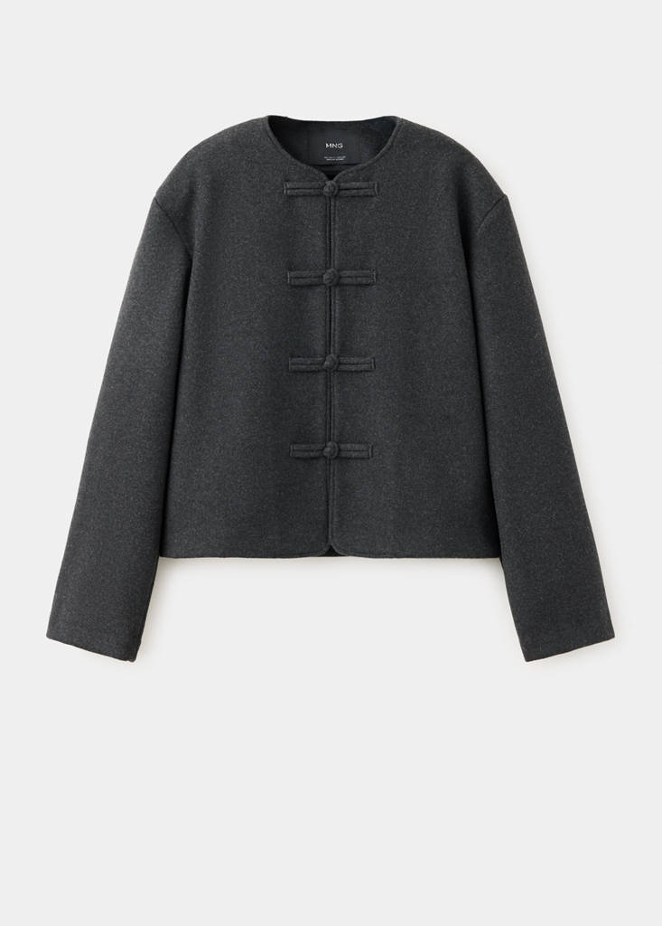 Straight jacket with toggle fastening — Charcoal
