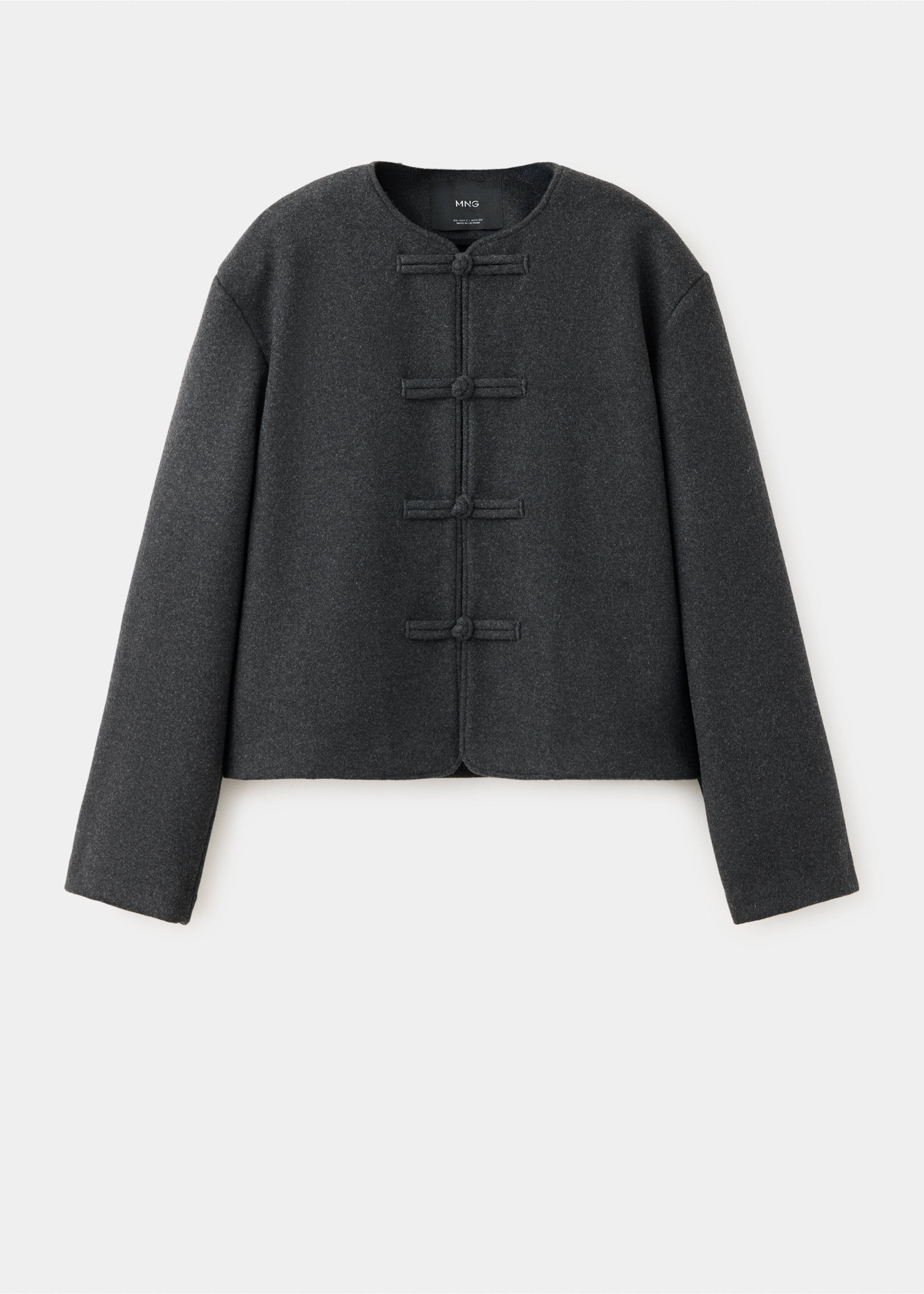 Straight-cut jacket with toggle closures - Article without model, Charcoal. Ref: 37095856-00.