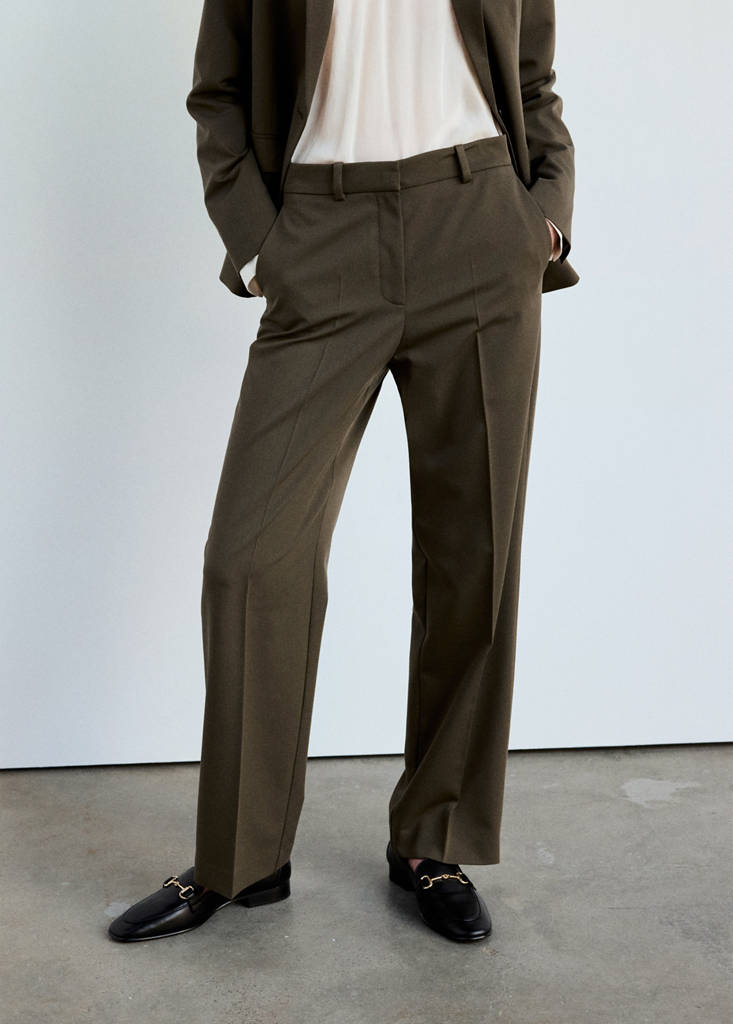 Straight suit trousers — Medium Green