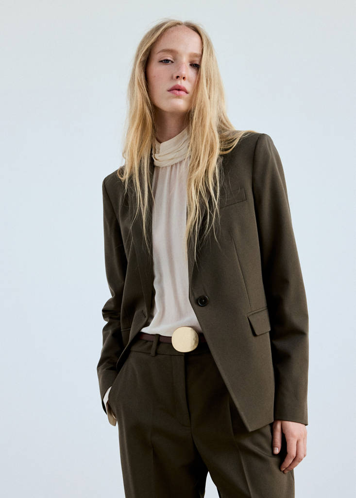 Straight suit trousers — Medium Green