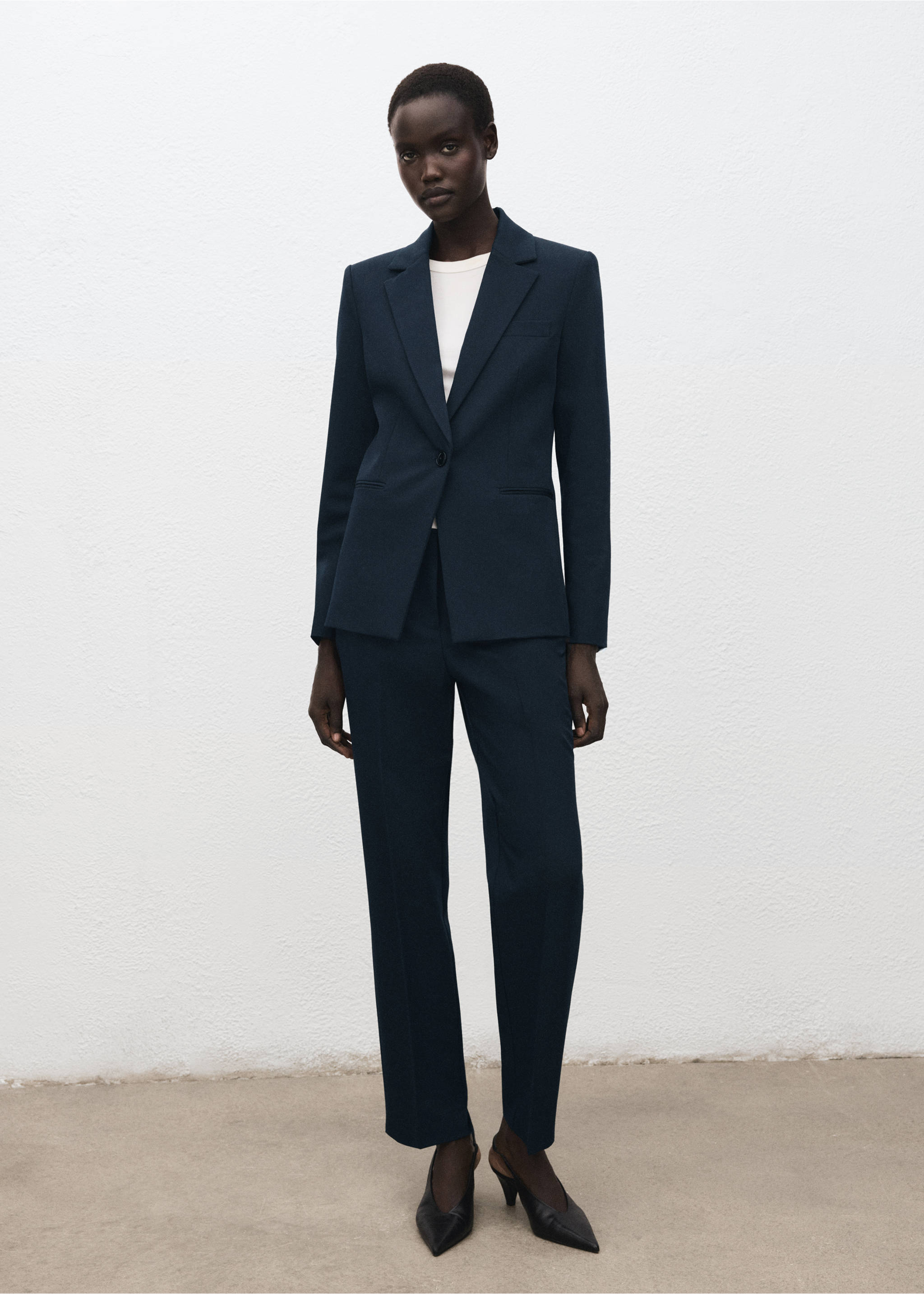 Straight suit trousers - General plane, Dark Navy. Ref: 37095858-00.